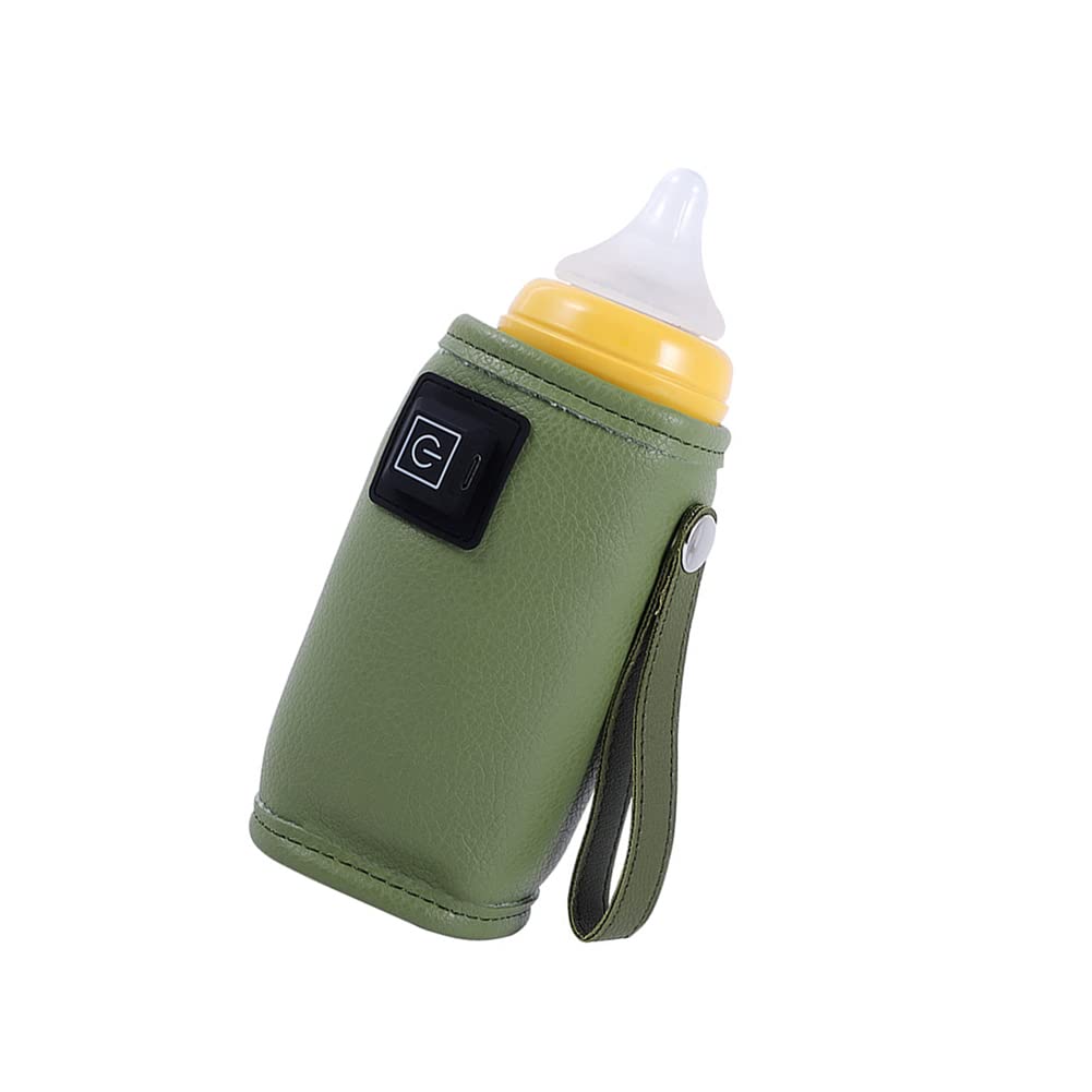 **ihreesy Portable USB Baby Bottle Warmer - 5V Travel Milk Heater with 3 Adjustable Temperature Settings, USB Charging & Heat Retention for Travel, Camping, Shopping (Green) - Perfect for On-the-Go Parents & Outdoor Adventures**