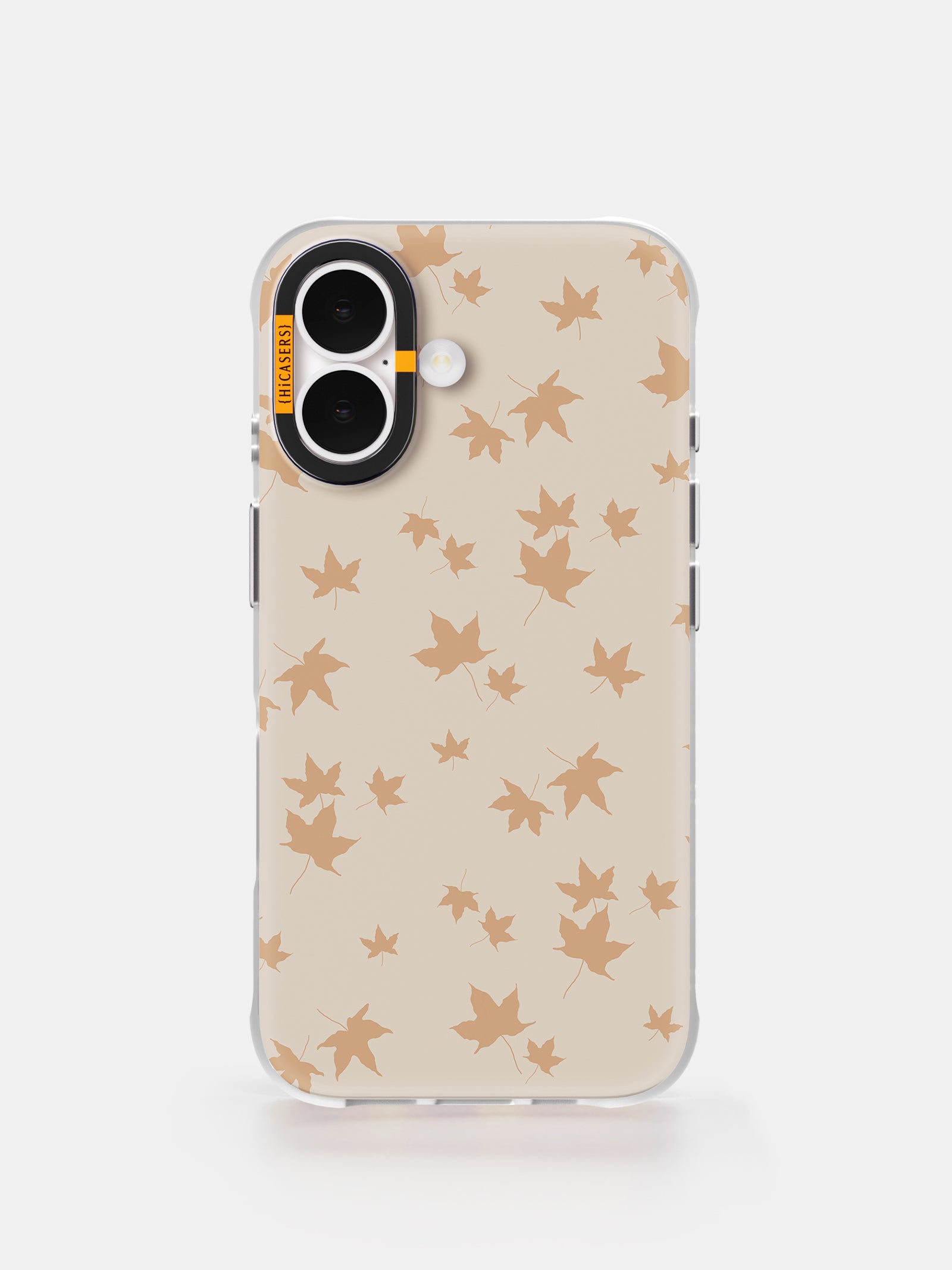 Fallen Maple Leaves Pattern Phone Case for iPhone & Samsung - Soft Peach Aesthetic Cover for Autumn & Fall Season - Perfect for Nature Lovers & Seasonal Photography