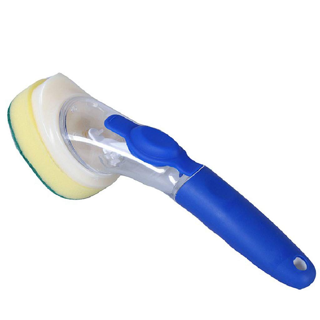 Dish Wand Scrubber with Sponge & Liquid Dispenser - Kitchen Cleaning Brush for Sinks