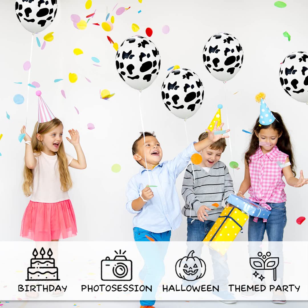 50 PCS Cow Print Balloons - Western Cowboy Theme Party Decorations for Birthday, Baby Shower & Farmhouse Events - Funny Animal Balloon Favors for Cowboy Parties, Ranch Decor & Western Celebrations