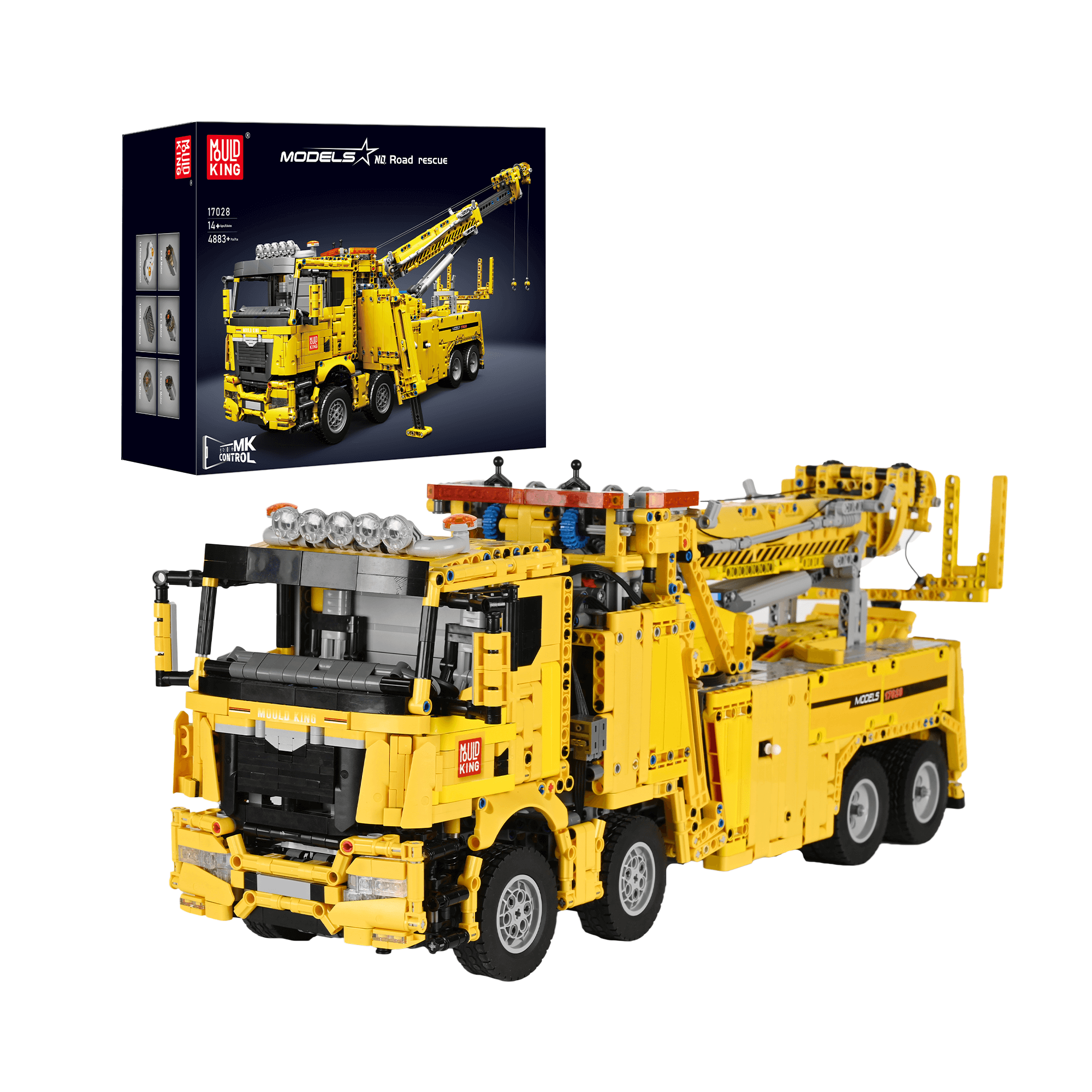 MOULD KING 17028 Remote Control Fire Truck Building Kit - 4,883 Piece Firefighter Rescue Vehicle Model Set for Adults & Kids | STEM Toy for Creative Play, Emergency Rescue Roleplay & Collector Display