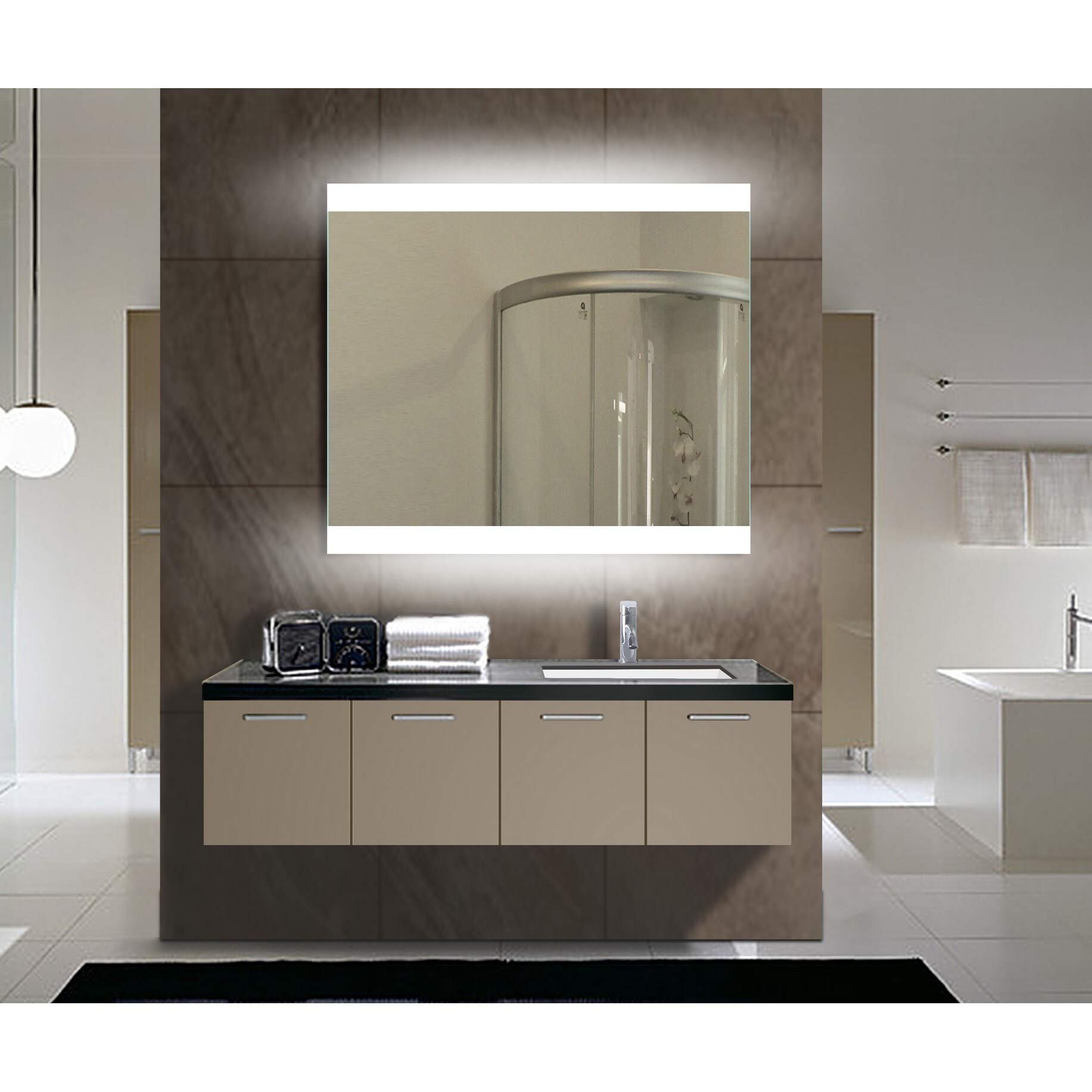 IBMIRROR Paris LED Backlit Bathroom Mirror - Modern Vanity Mirror with Adjustable Lighting for Makeup, Shaving & Home Decor