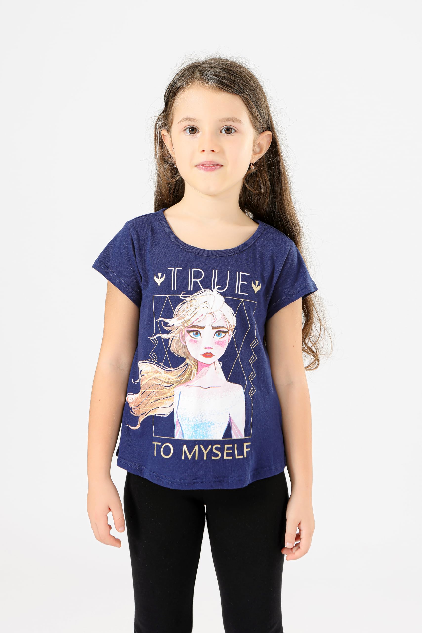 Disney Frozen Elsa & Anna Girls Short Sleeve T-Shirt for Toddler & Kids | Cute Cartoon Character Tee for Playdates, Birthday Parties & Disney Trips