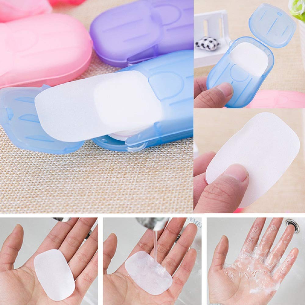 MAPPERZ Travel Paper Soap Strips - Portable Disposable Foaming Hand Wash for Camping, Hiking & Outdoor Activities (2-Pack Box) | Eco-Friendly & Convenient Cleaning Solution