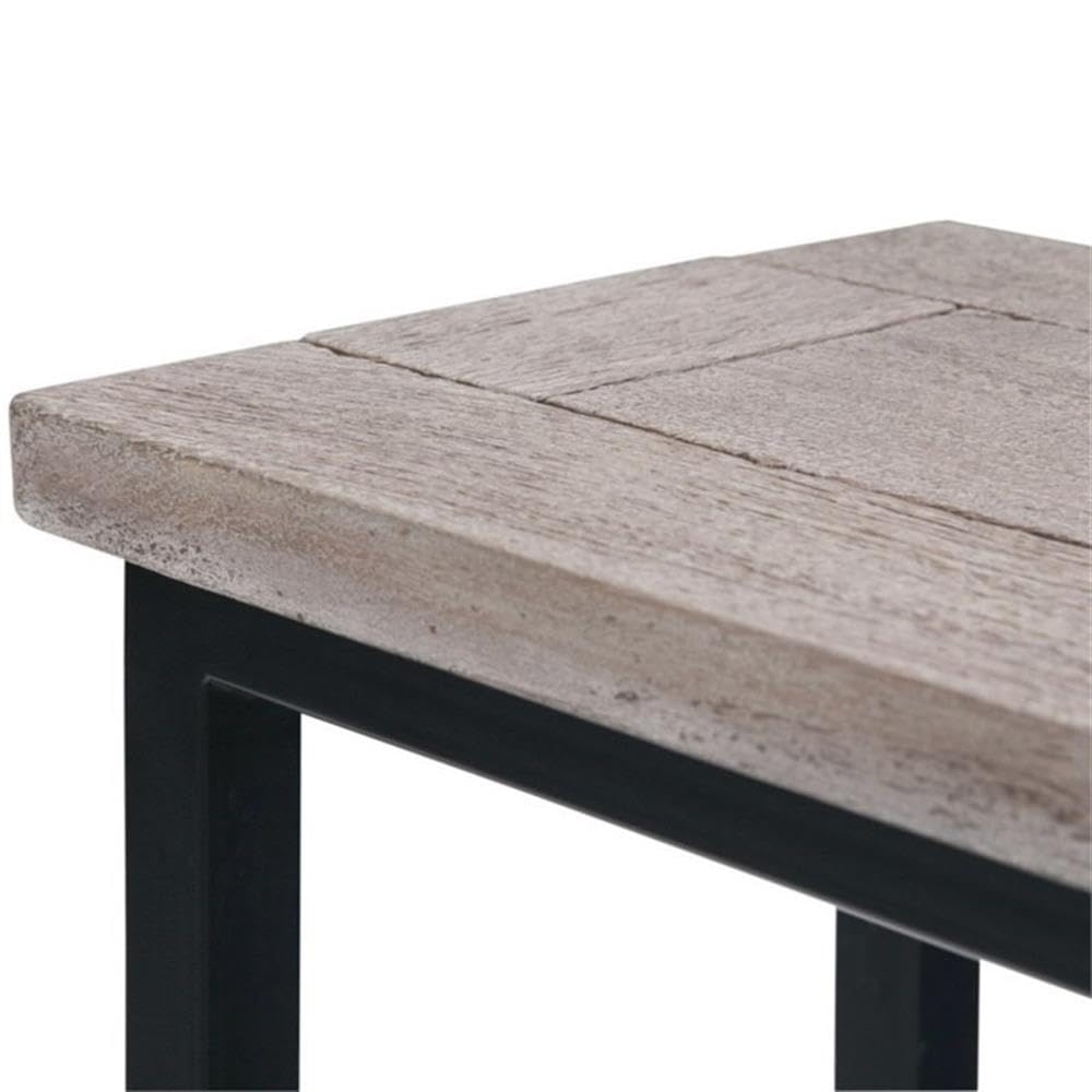 Modern Birch and Black End Table by Trent Home - Stylish Nightstand for Living Room, Bedroom, or Office