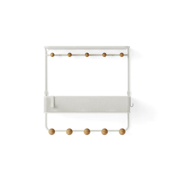 Estique Wall Shelf with Hooks - Sturdy Floating Shelf for Bathroom, Kitchen & Bedroom Organization - Perfect for Storing Towels, Spices & Decor