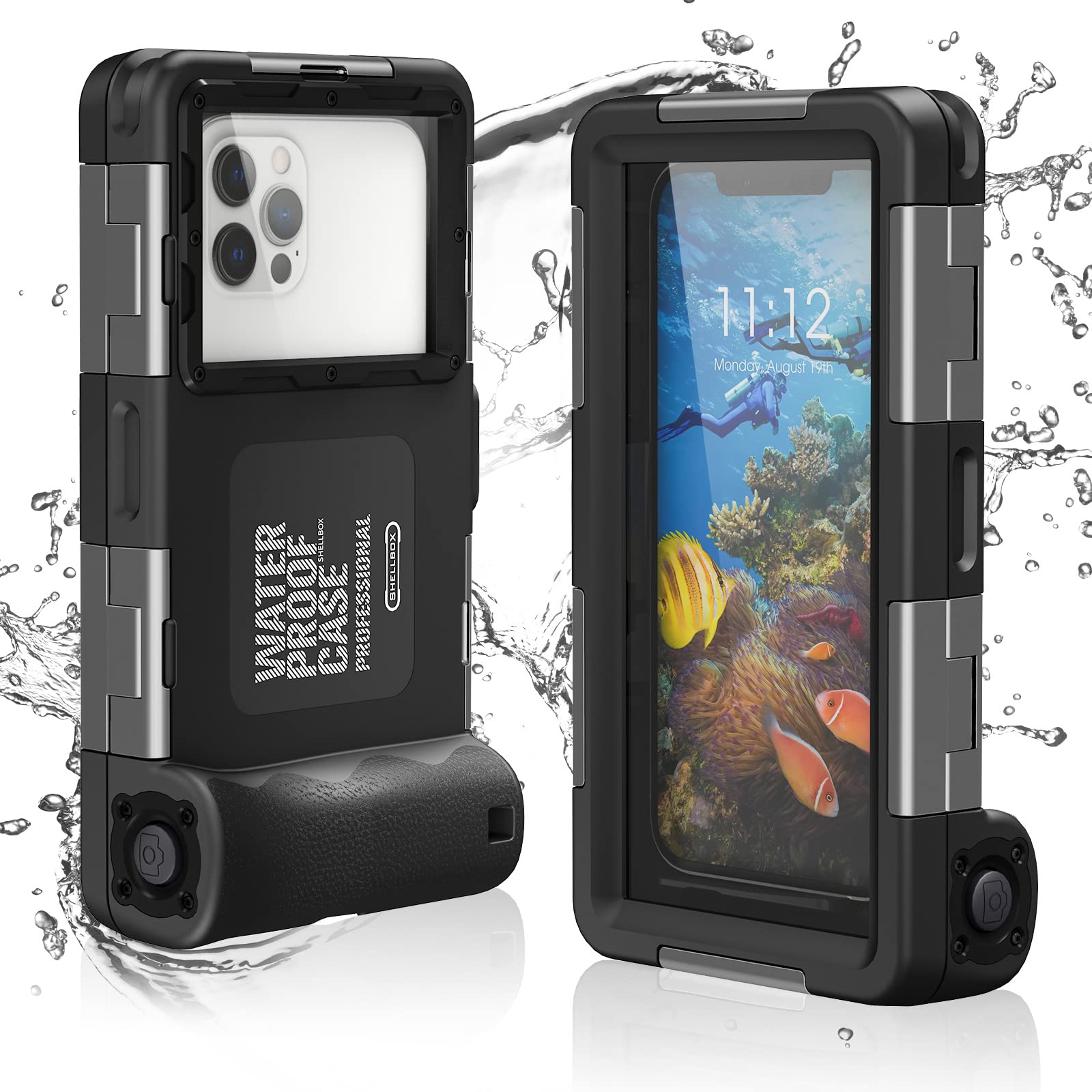 **Waterproof Phone Case for iPhone 16/15/14/13/12/11 Pro Max Mini XR/X/XS & Samsung Galaxy S24/S23/S22/S21/S20/S10 Ultra Plus – Diving & Underwater Protection (Black) – Perfect for Swimming, Snorkeling, and Beach Adventures**