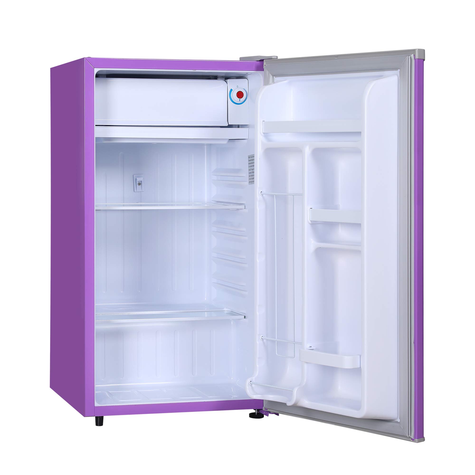 RCA RFR321-PURPLE 3.2 Cu Ft Compact Mini Refrigerator - Energy Efficient Small Fridge with Freezer for Dorm, Office, Bedroom & Apartment - Purple