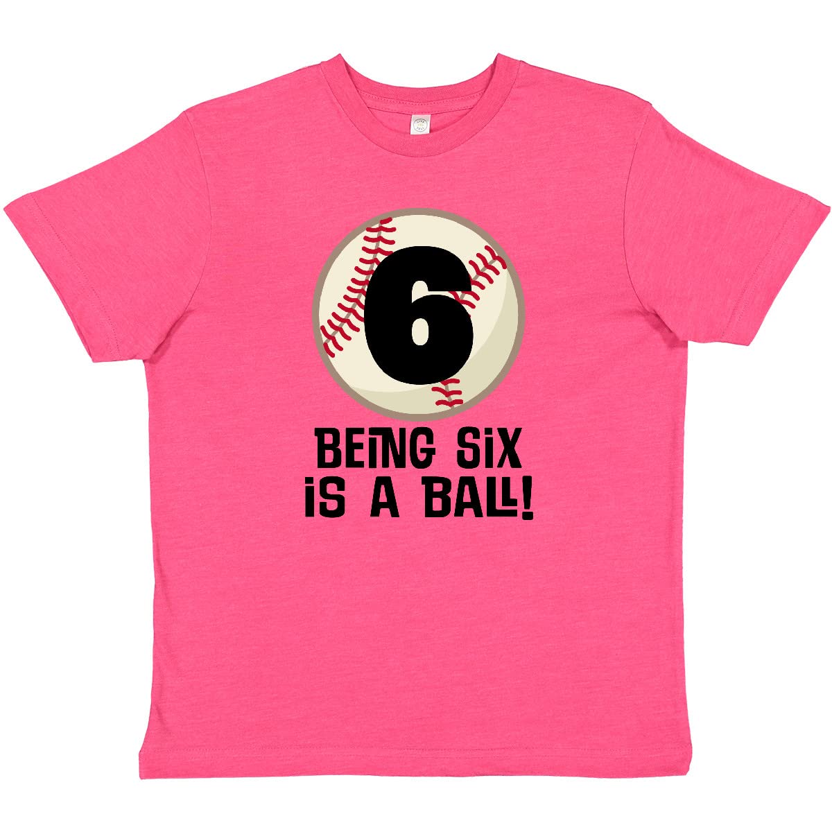 Inktastic 6th Birthday Baseball T-Shirt for 6 Year Old Boys & Girls - Fun Baseball Themed Birthday Gift for Kids Party & Sports Day