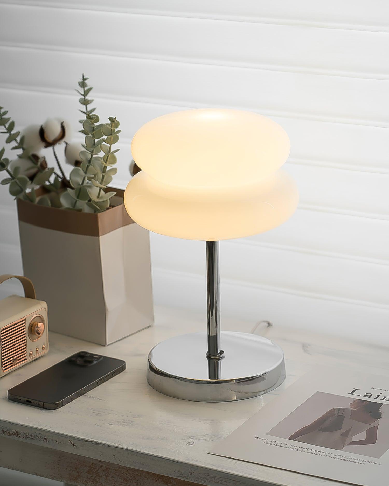 Saturn Glide Modern Glass Table Lamp - Elegant Bedside & Living Room Lighting for Home & Office Decor