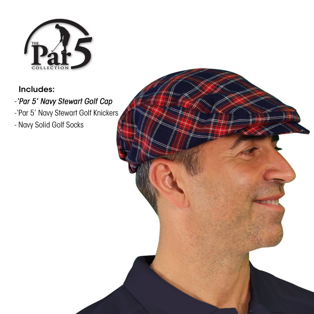 Men's Plaid Matching Golf Cap & Socks Set - Stewart Collection - Perfect for Golf Outings, Casual Wear & Sporty Style