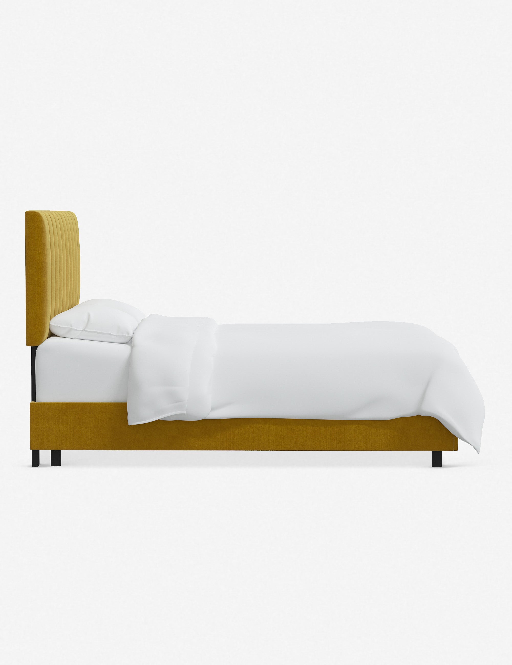 Stylish and Comfortable Aliyah Bed - Queen Size Platform Bed Frame with Upholstered Headboard for Modern Bedrooms | Perfect for Master Bedroom, Guest Room, or Apartment