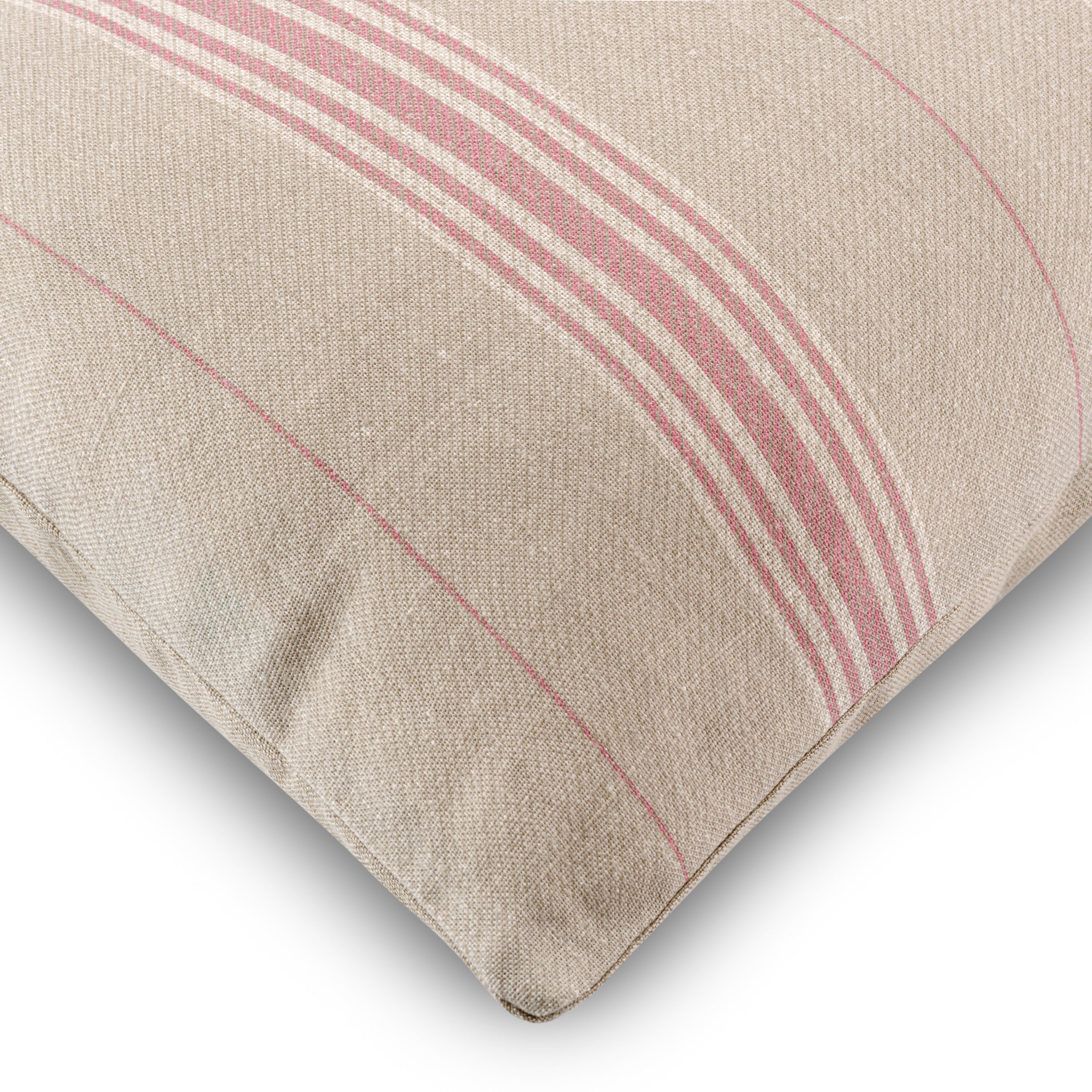 Vallon Stripe Rose Linen Cushion Cover 55x32cm - Soft Decorative Throw Pillow for Sofa, Bed & Home Decor