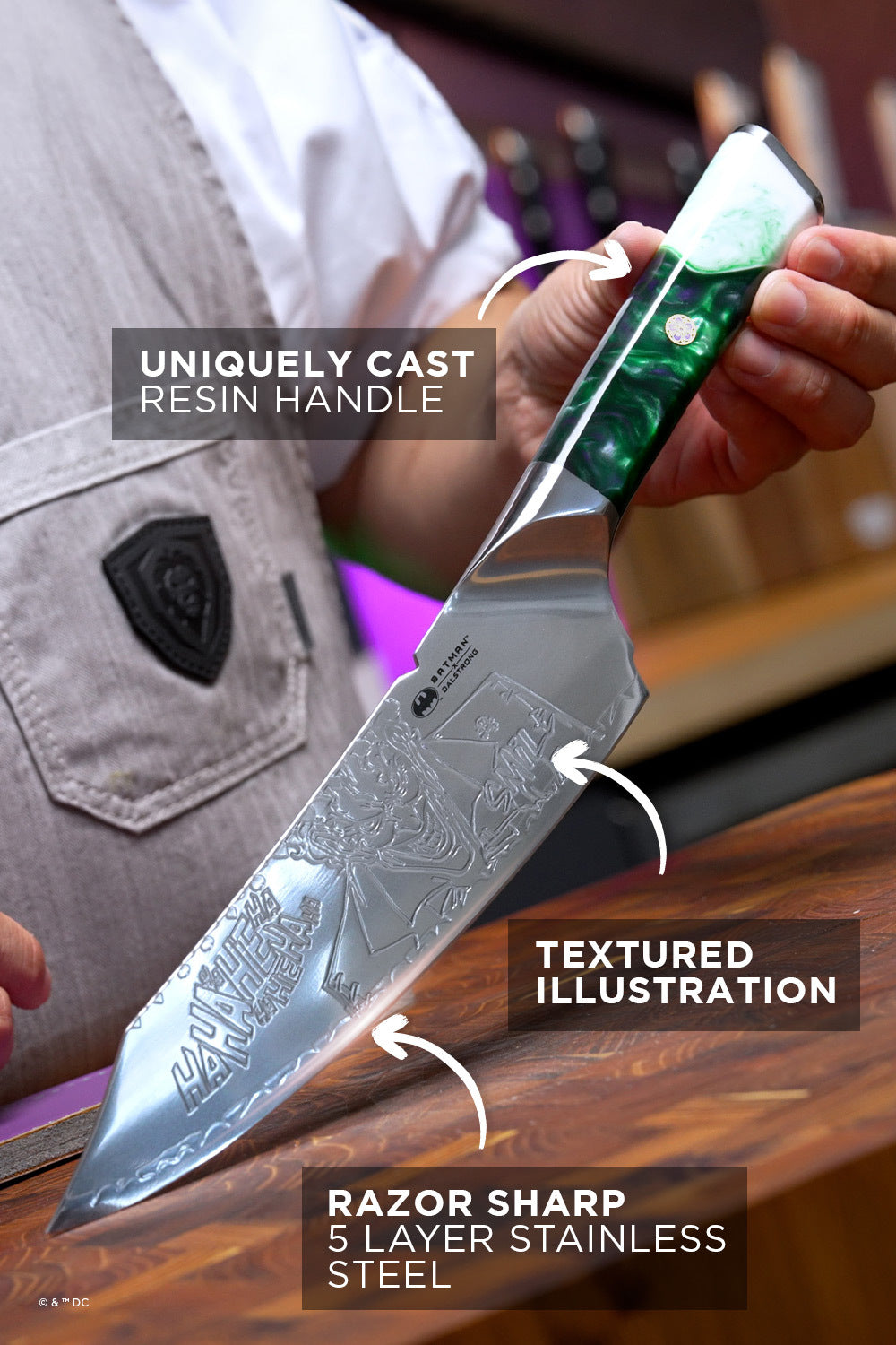 Premium 8-Inch Chef Knife - JOKER™ Edition by Dalstrong | High Carbon German Steel | Razor Sharp Blade for Professional Cooking & Food Prep | Perfect for Chefs, Home Cooks & Culinary Enthusiasts