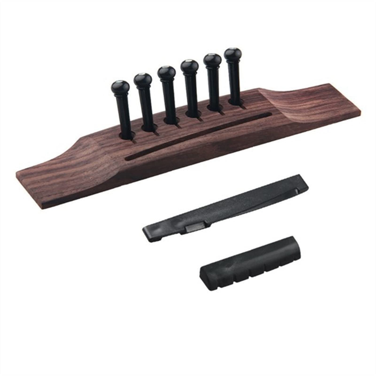 6 String Acoustic Guitar Bridge Pins & Saddle Nut Set - Premium Wooden Replacement Parts for Guitar Repair & Maintenance | Perfect for DIY Guitar Upgrades, Professional Setups & Instrument Care