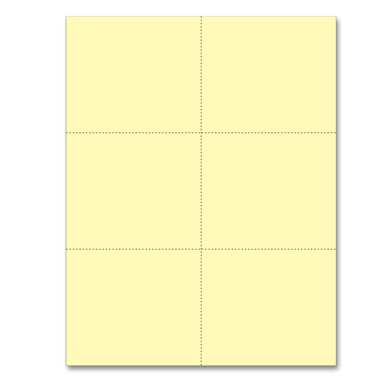High-Quality Laser Printer Blank Perforated Cards - 6 per Page (Canary Yellow, 6000 Sheets) for Office, School & Event Tickets