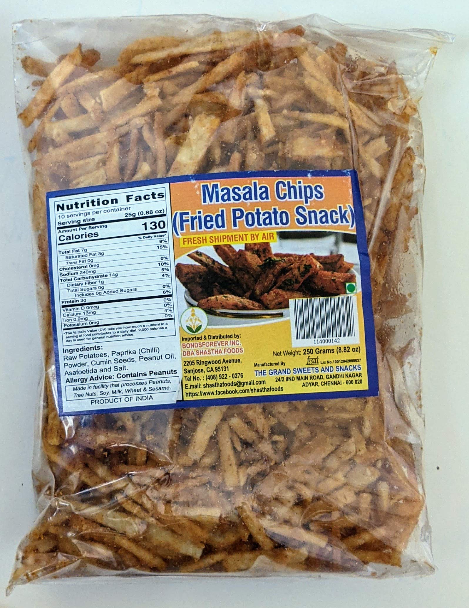 GSS Masala Chips - Spicy Indian Snacks (Pack of 5, 250g Each) | Authentic Flavor for Parties, Movie Nights & Quick Snacks