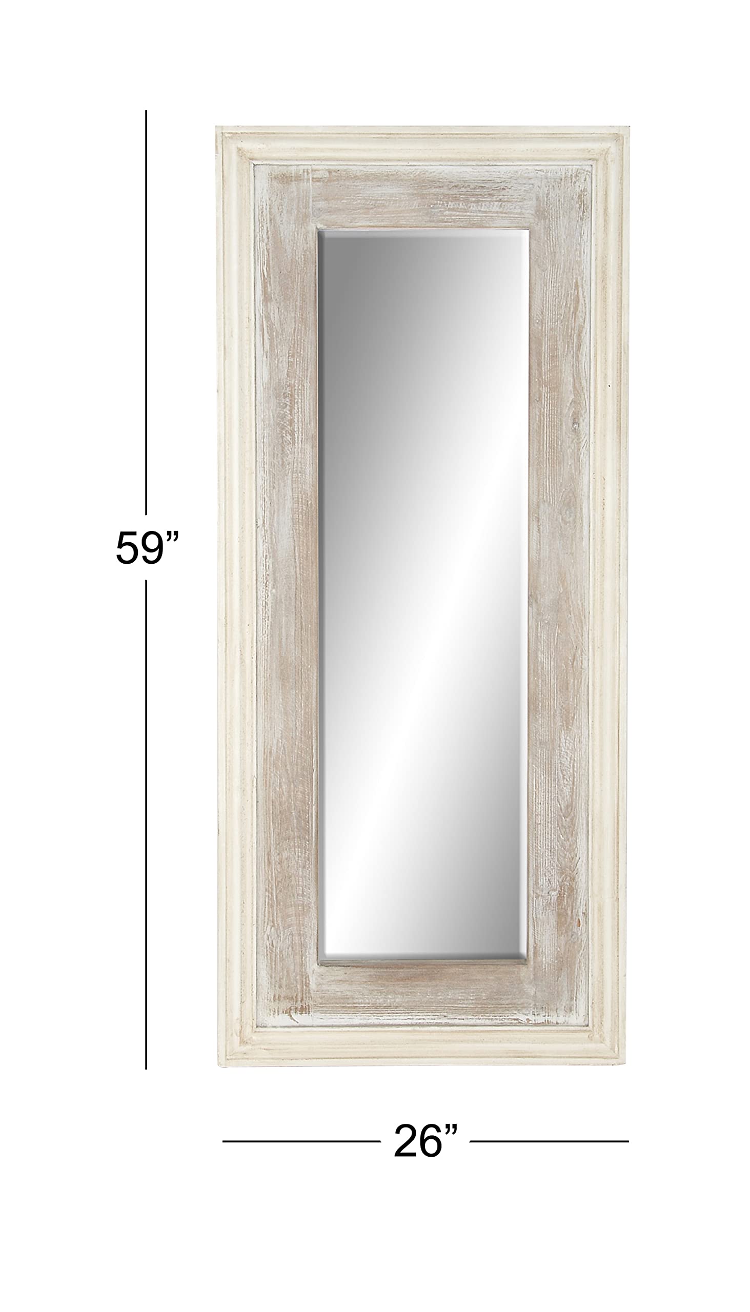 Deco 79 White Wooden Wall Mirror - 26