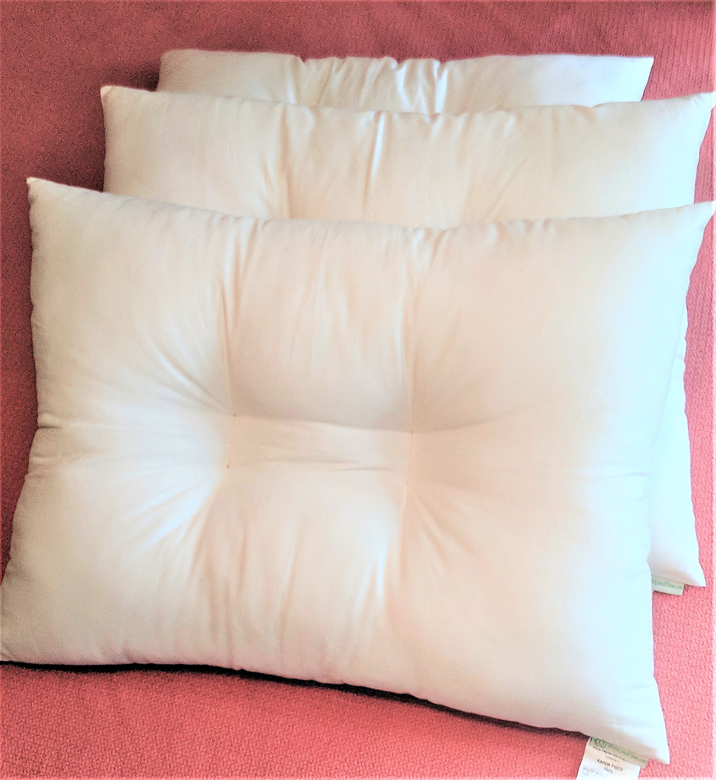 KaPillow Kapok Contour Sleeping Pillow - Queen Size Soft Support for Neck & Shoulder Pain Relief - Perfect for Side Sleepers & Back Pain Sufferers