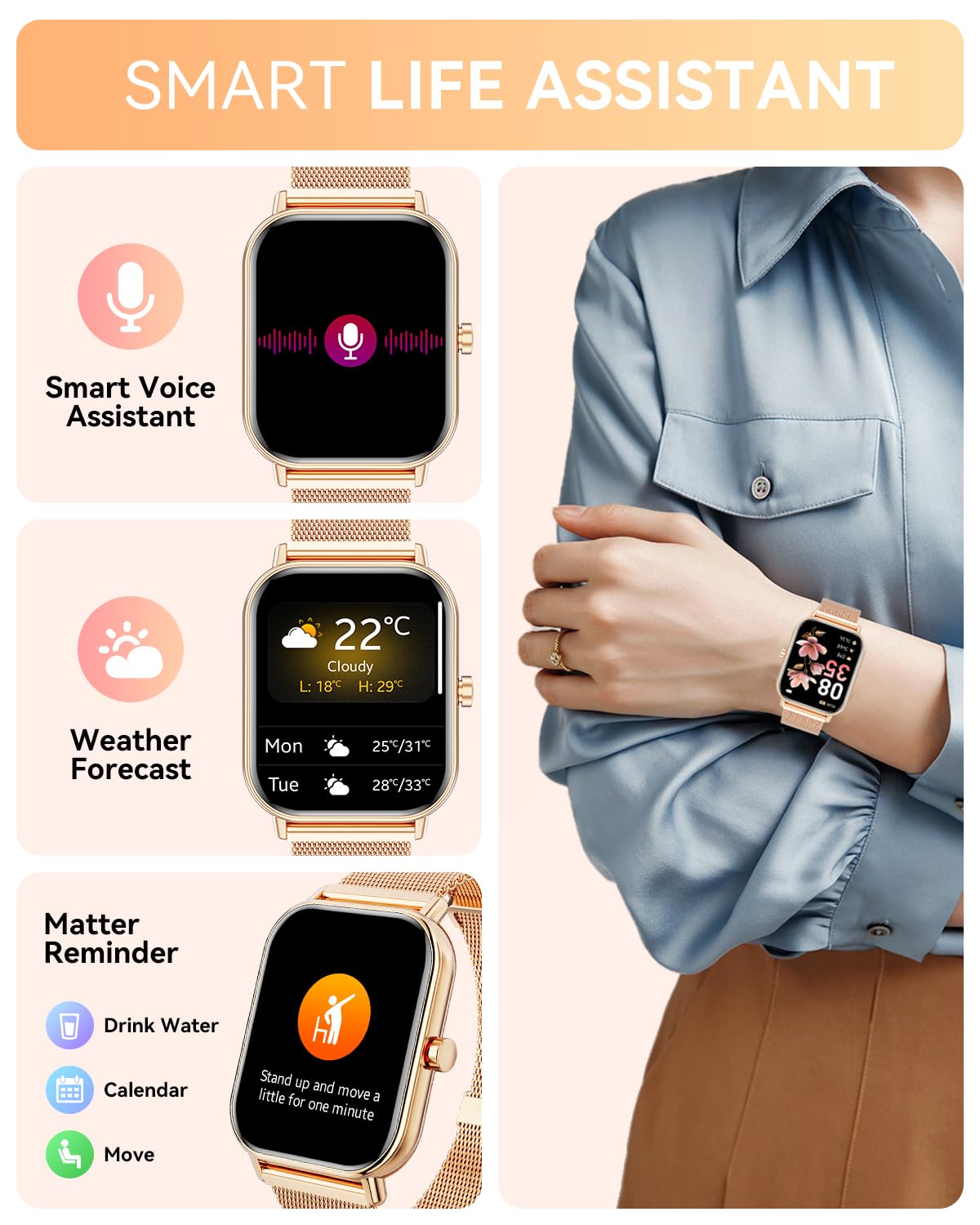 Smart Watch for Women & Men - 1.85