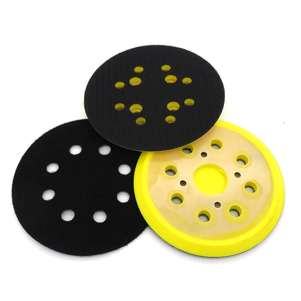 5-Inch 8-Hole Sander Base Pad with 4 Nails - Replacement Polishing Disc for Electric Grinders (Yellow) - Perfect for Woodworking, Metal Polishing & DIY Projects