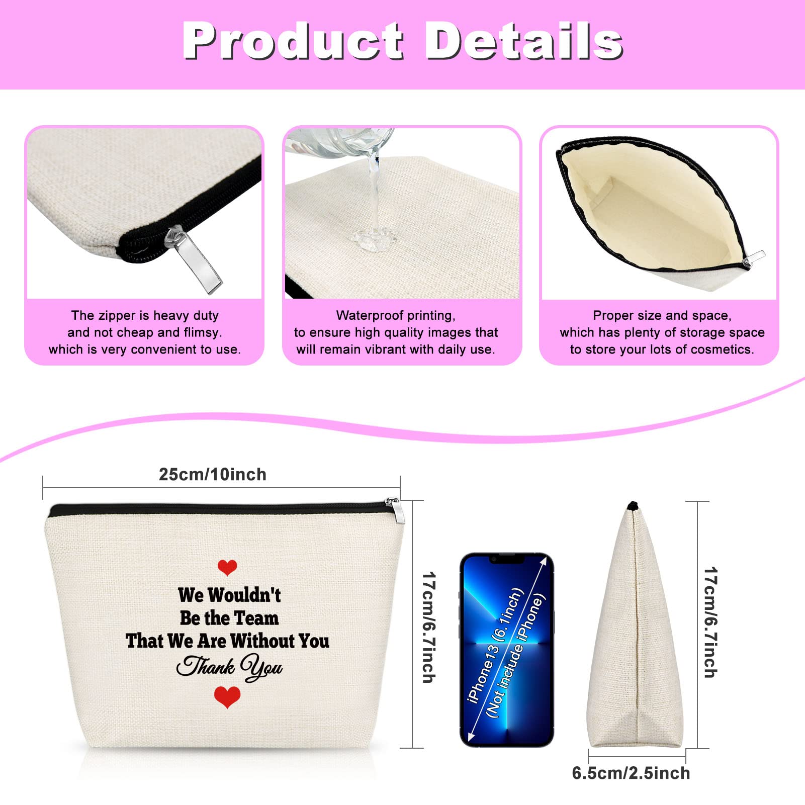 Premium Leather Makeup Bag for Women - Elegant Boss Gift, Leader Appreciation Present, Thank You Gift for Manager/Supervisor/Coach - Perfect for Birthday, Retirement, Farewell & Coworker Gifts (Great for Office, Travel & Daily Cosmetics Storage)