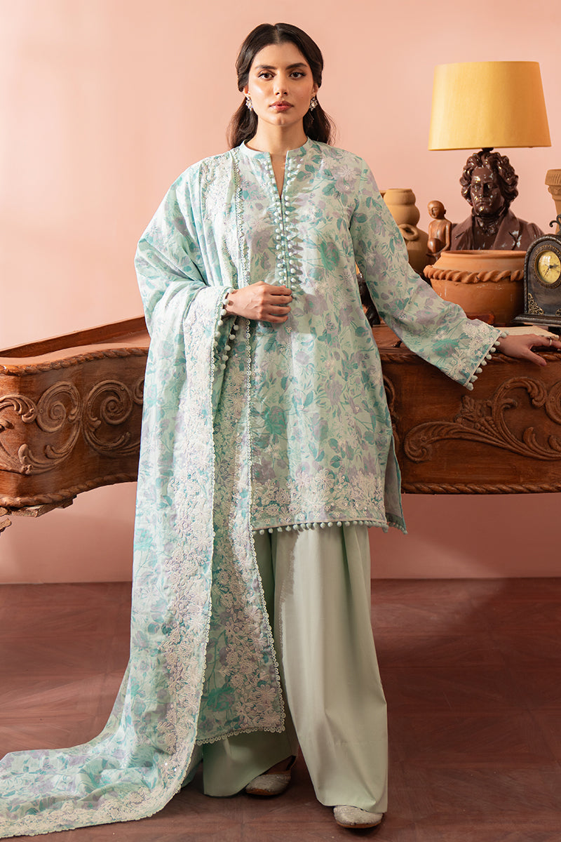 Mint Haze 3-Piece Printed Suit for Women | Stylish Matching Outfit Set | Perfect for Office Wear, Parties & Special Occasions