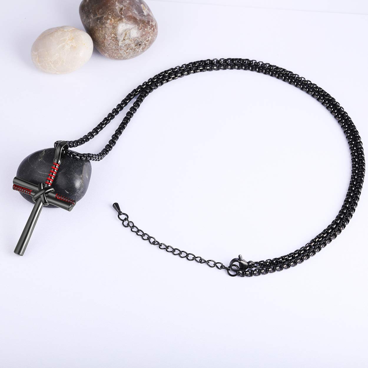 Rehoboth Baseball Bat Cross Pendant Necklace for Men & Women - 24