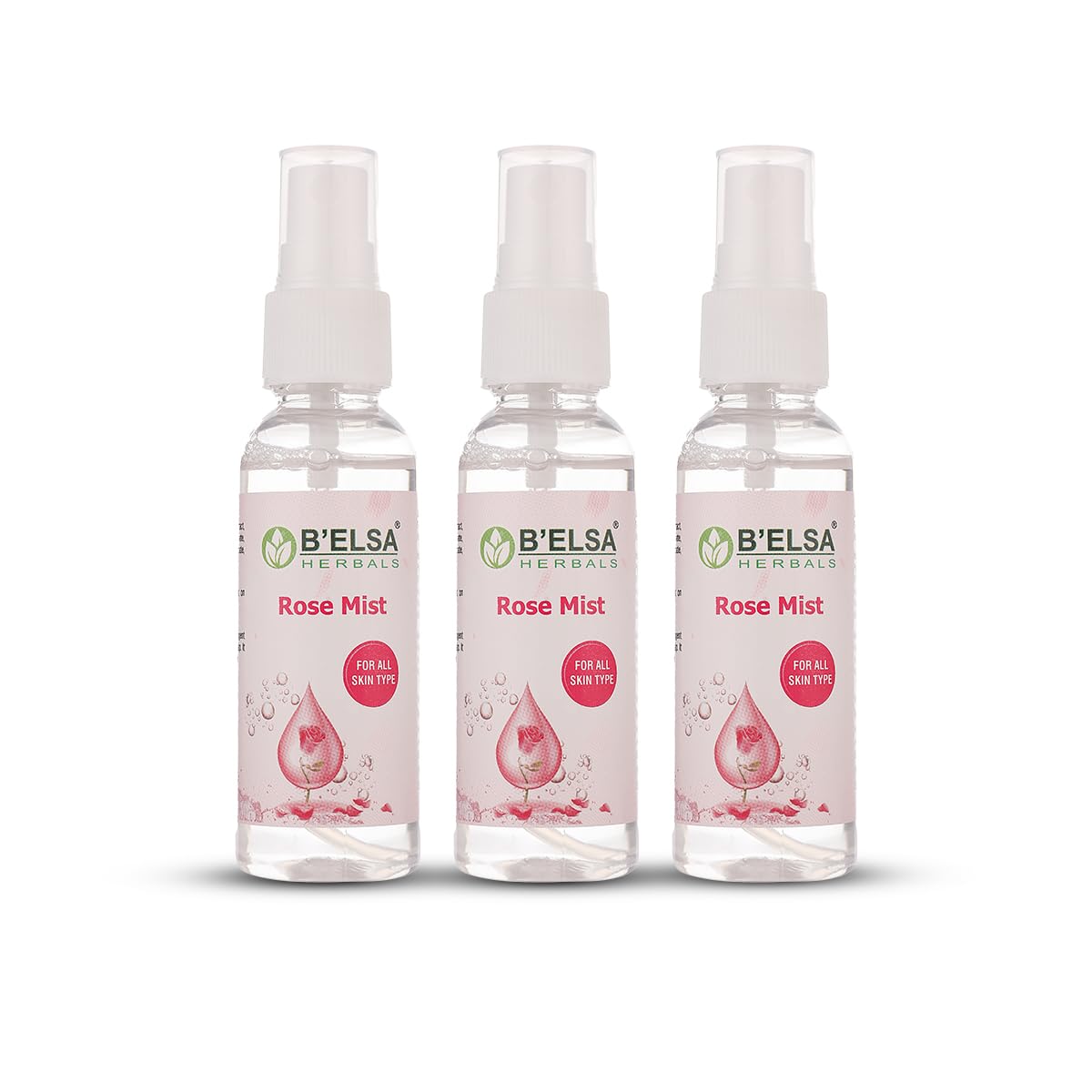 Rose Mist Facial Spray - Hydrating & Refreshing Set of 3 | Travel Size, Makeup Setting & Skin Care for Dry Skin