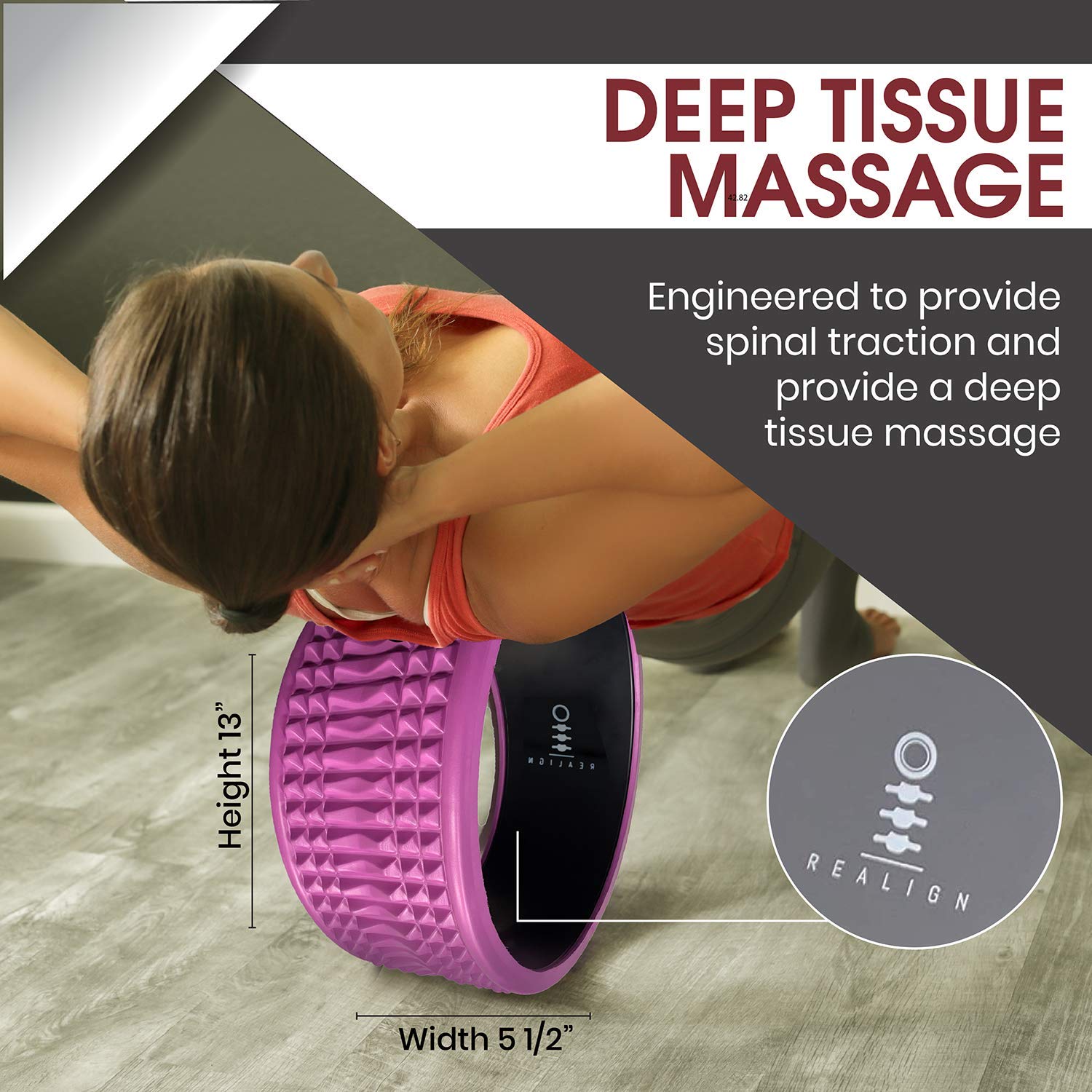 Trigger Point Yoga Wheel & Foam Roller for Back Pain Relief - Deep Tissue Massager for Mobility, Muscle Recovery & Spinal Alignment - Perfect for Yoga, Physical Therapy & Home Workouts