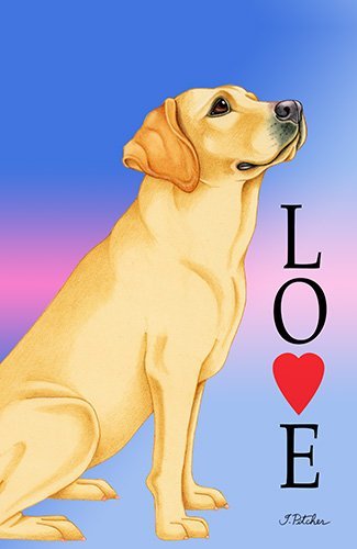 Best Yellow Labrador Love Design House Flag - Durable Outdoor Decoration for Garden, Yard, and Front Porch