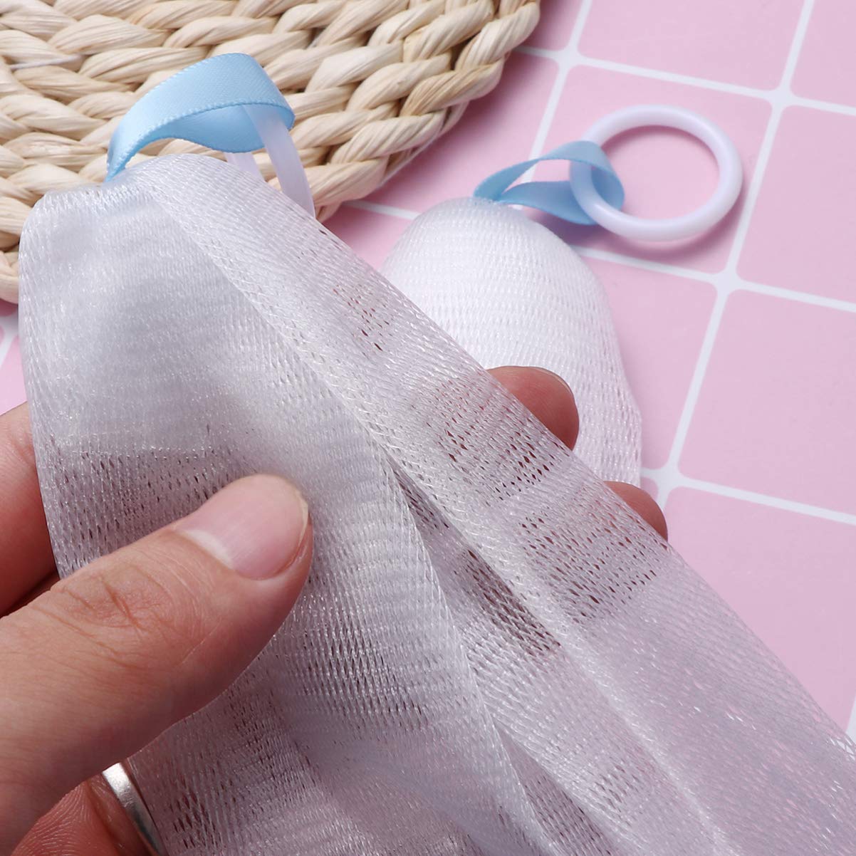 5PCS Premium Exfoliating Foaming Net for Face & Body - Effective Cleansing Soap Maker, Soft & Gentle for Daily Skincare Routine, Spa & Shower Use