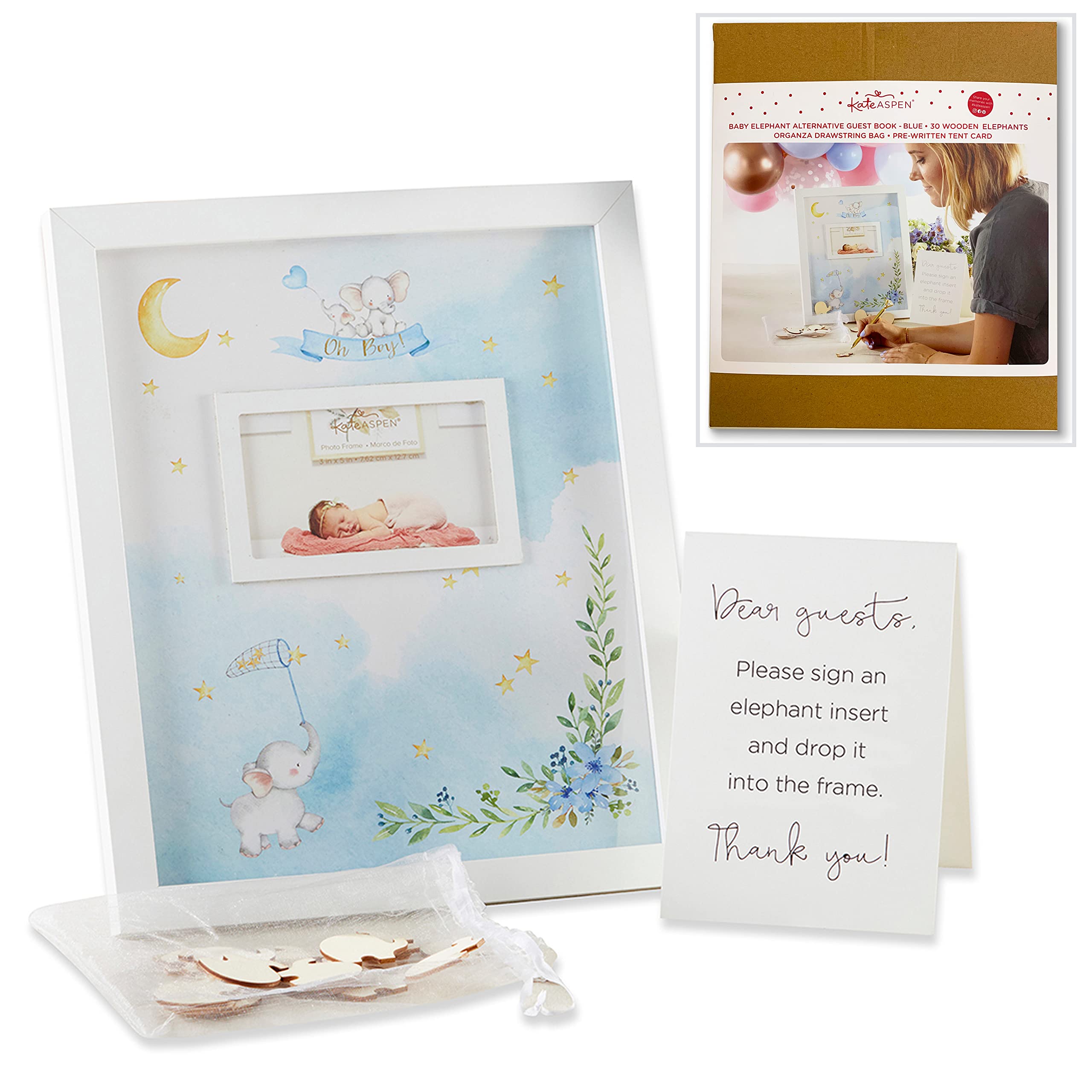Blue Elephant Baby Shower Guest Book - Unique Alternative for Baby Shower Keepsake | Perfect for Baby Showers, Gender Reveals & Newborn Memory Books
