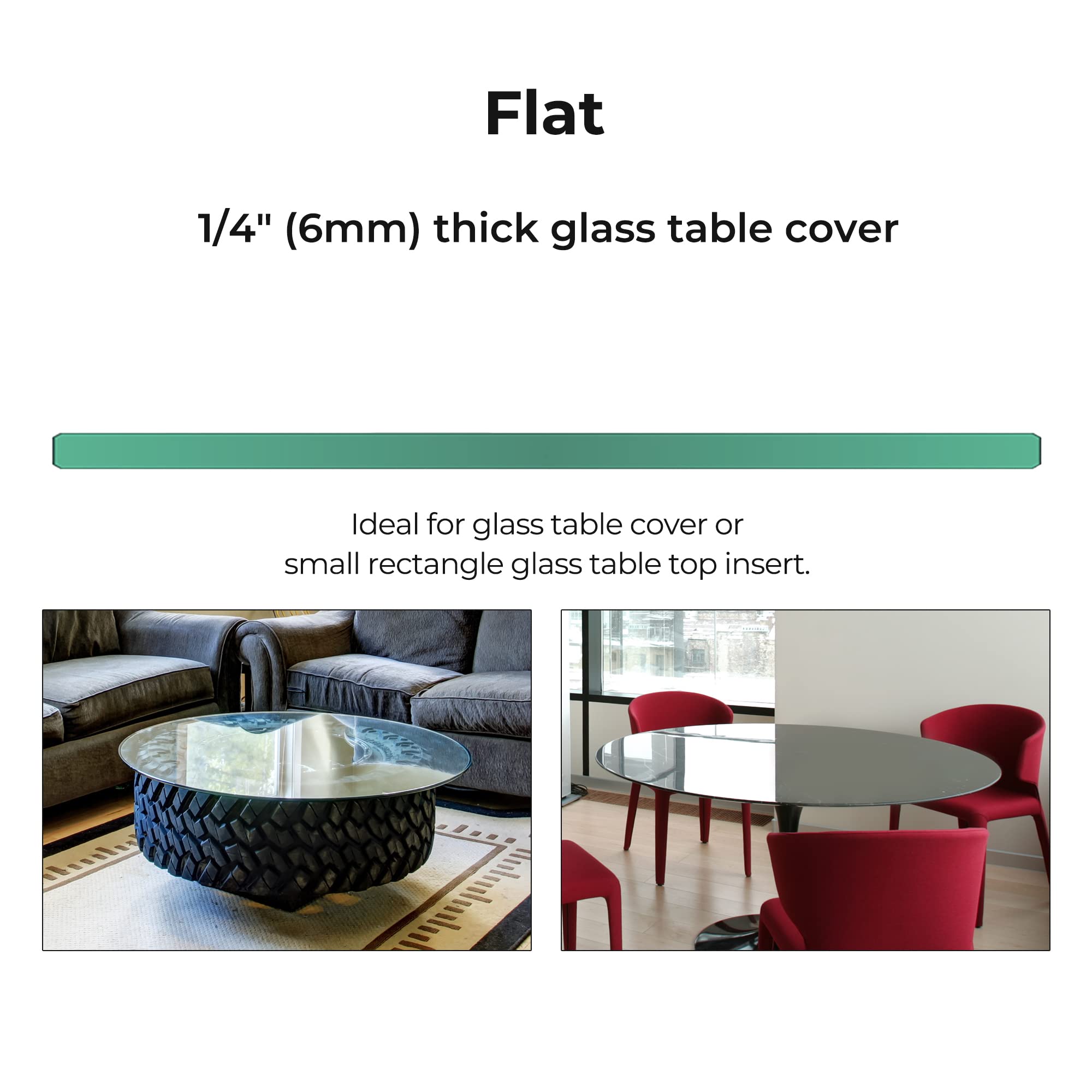 38 Inch Round 1/4 Inch Thick Tempered Glass Table Top - Clear, Flat Polish Edge - Durable & Safe for Dining Tables, Coffee Tables, and Countertops - Fab Glass and Mirror
