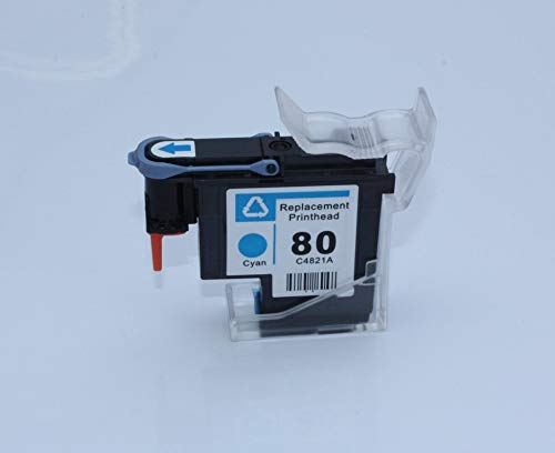 HP 80 Print Head C4821A Replacement for HP Designjet 1050c/1050c Plus/1055cm Cyan Printer - 1Pcs Refurbished Printer Parts - Perfect for Office Printing & Large Format Design Projects