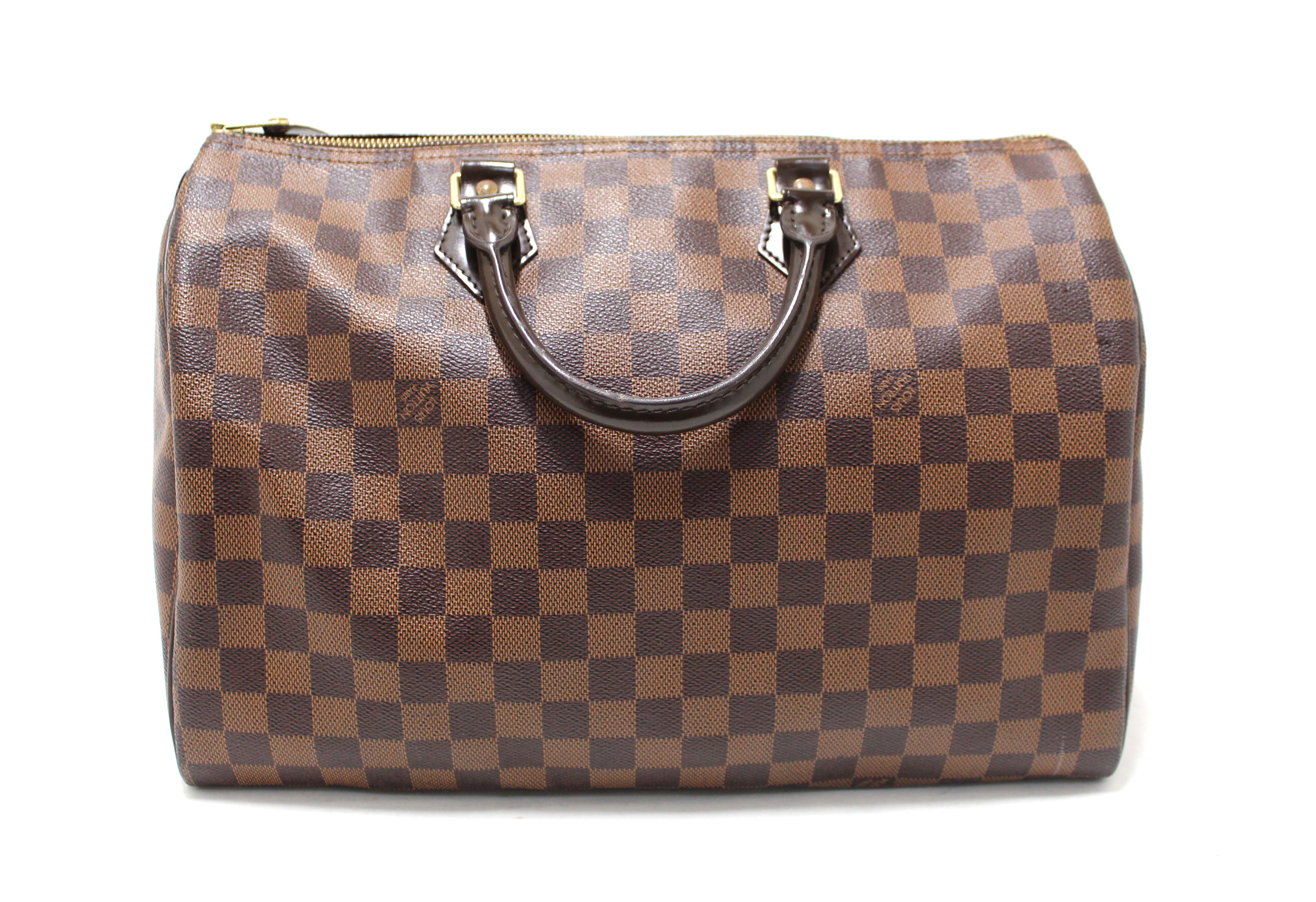 Authentic Louis Vuitton Damier Ebene Speedy 35 Handbag for Women - Luxury Designer Shoulder Bag & Travel Tote - Perfect for Work, Travel & Everyday Use