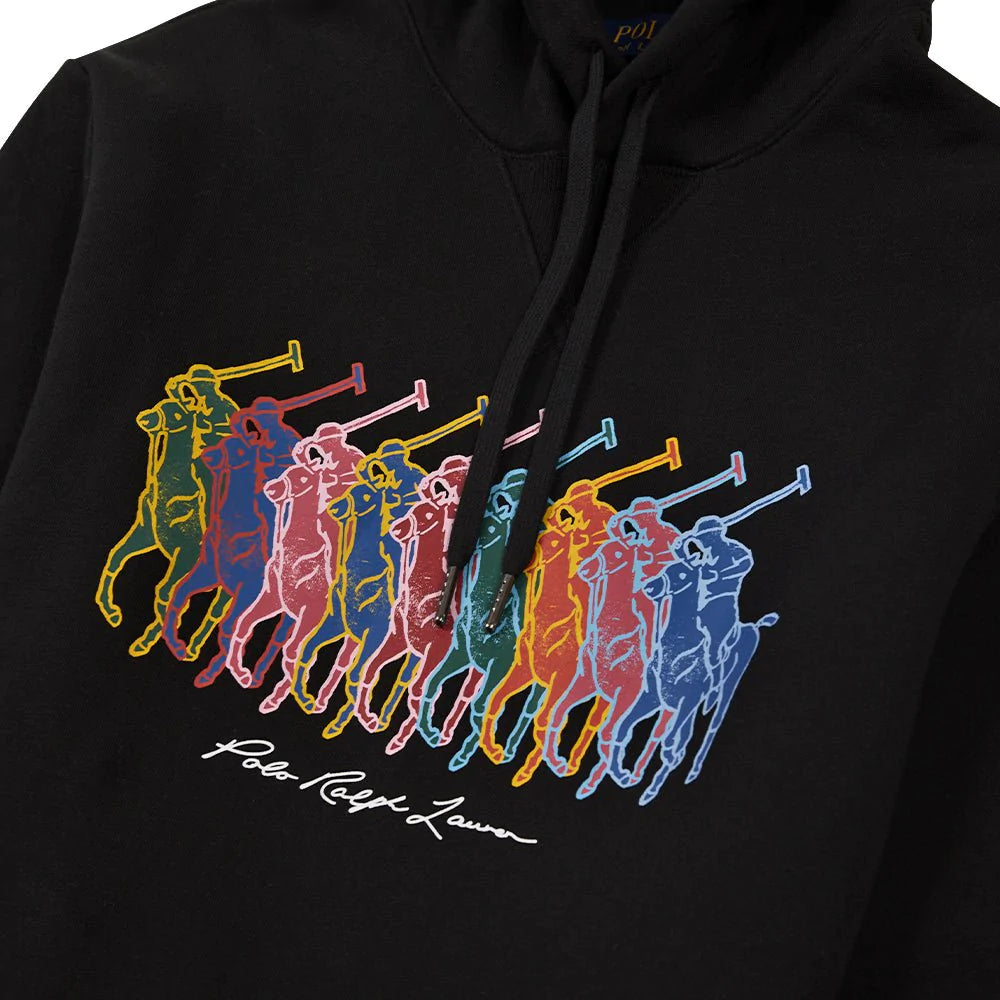 Big Pony Fleece Hoodie for Men & Women - Soft & Warm Winter Pullover with Kangaroo Pocket - Black - Perfect for Outdoor Activities, Casual Wear & Lounging