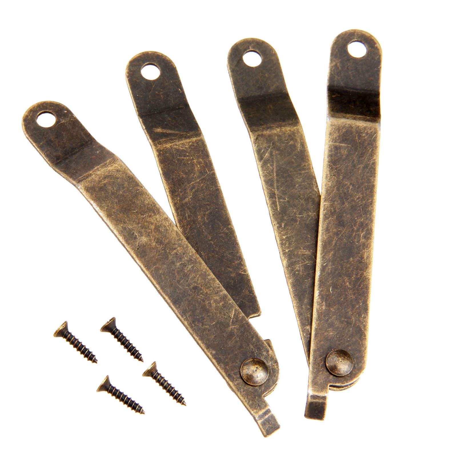 Antique Bronze Self-Installing Furniture Hinges 2PCS - 67x11mm Lid Support Hinges for Cabinet Doors, Kitchen Cupboards & Display Boxes | Durable Stay Hinges for Smooth Opening & Closing | Perfect for Home, Office & Retail Furniture Accessories
