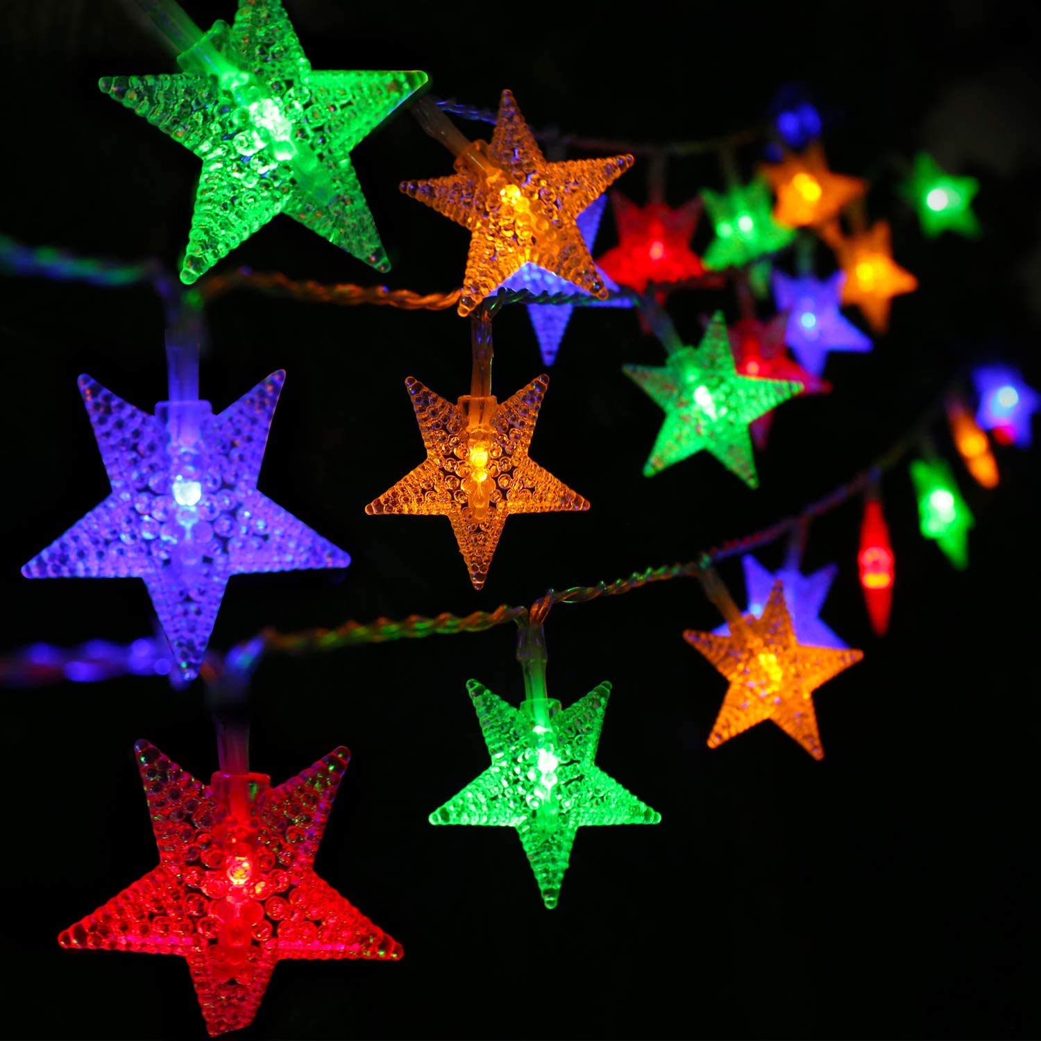 2 Pack 10 Feet LED Star String Lights - 20 Multi-Color USB Fairy Lights for Bedroom, Party, Wedding & Christmas Decor | Waterproof Indoor/Outdoor Use for Trees, Halloween, Home & Garden Decorations