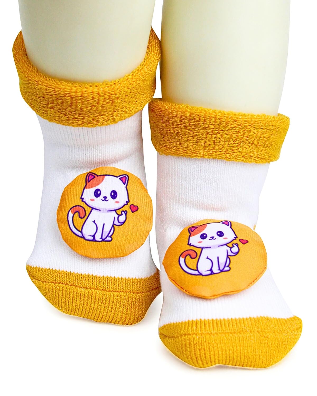 USOXO Newborn Baby Soft Cotton Cute Cartoon Terry Socks Shoes - Pack of 3 (6-9 Months, Multicolor) | Perfect for Infant Fashion, Photo Shoots & Gift Giving
