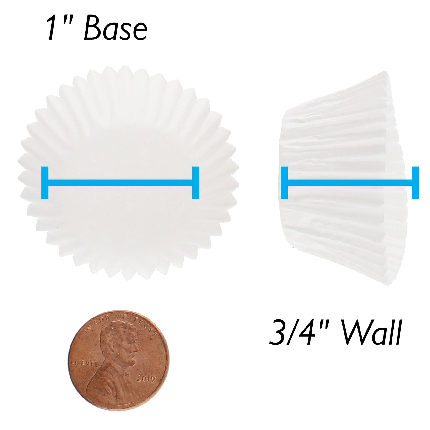Cybrtrayd No.4 White Paper Candy Cups - 25,000 Count Bulk Pack for Parties, Weddings & Candy Buffets | Disposable Dessert Cups for Baking, Candy Making & Event Decor