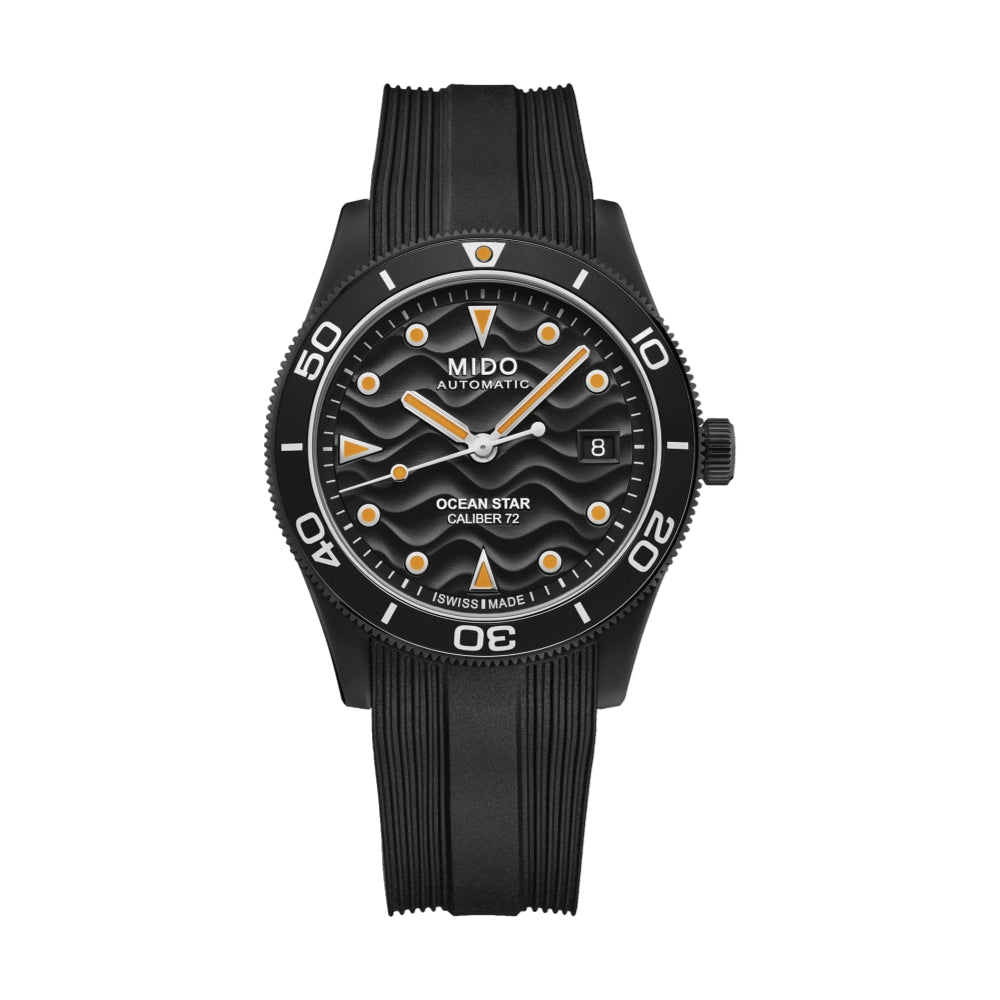 Ocean Star 39mm PVD Black Stainless Steel Watch with Bracelet - Perfect for Men's Business, Casual & Outdoor Activities