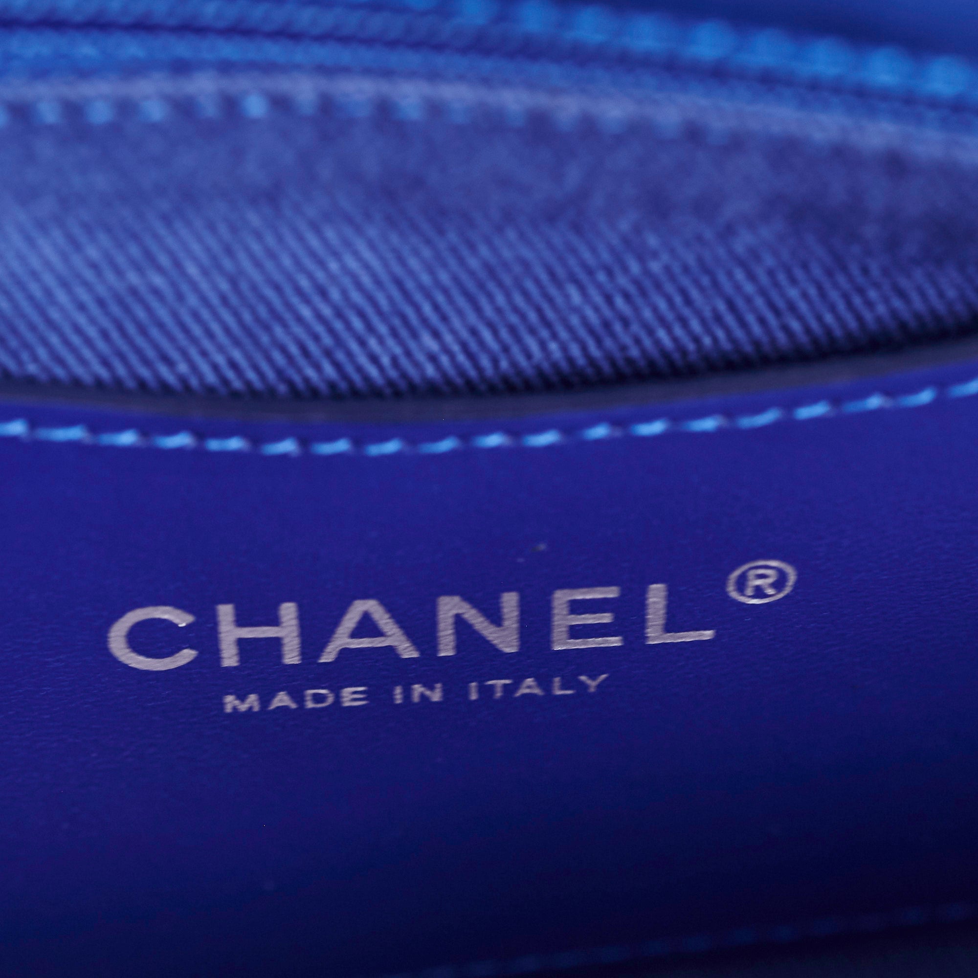 Chanel Just Mademoiselle Patent Leather Blue Bowler Handbag for Women | Luxury Designer Crossbody Purse for Evening Parties & Special Occasions