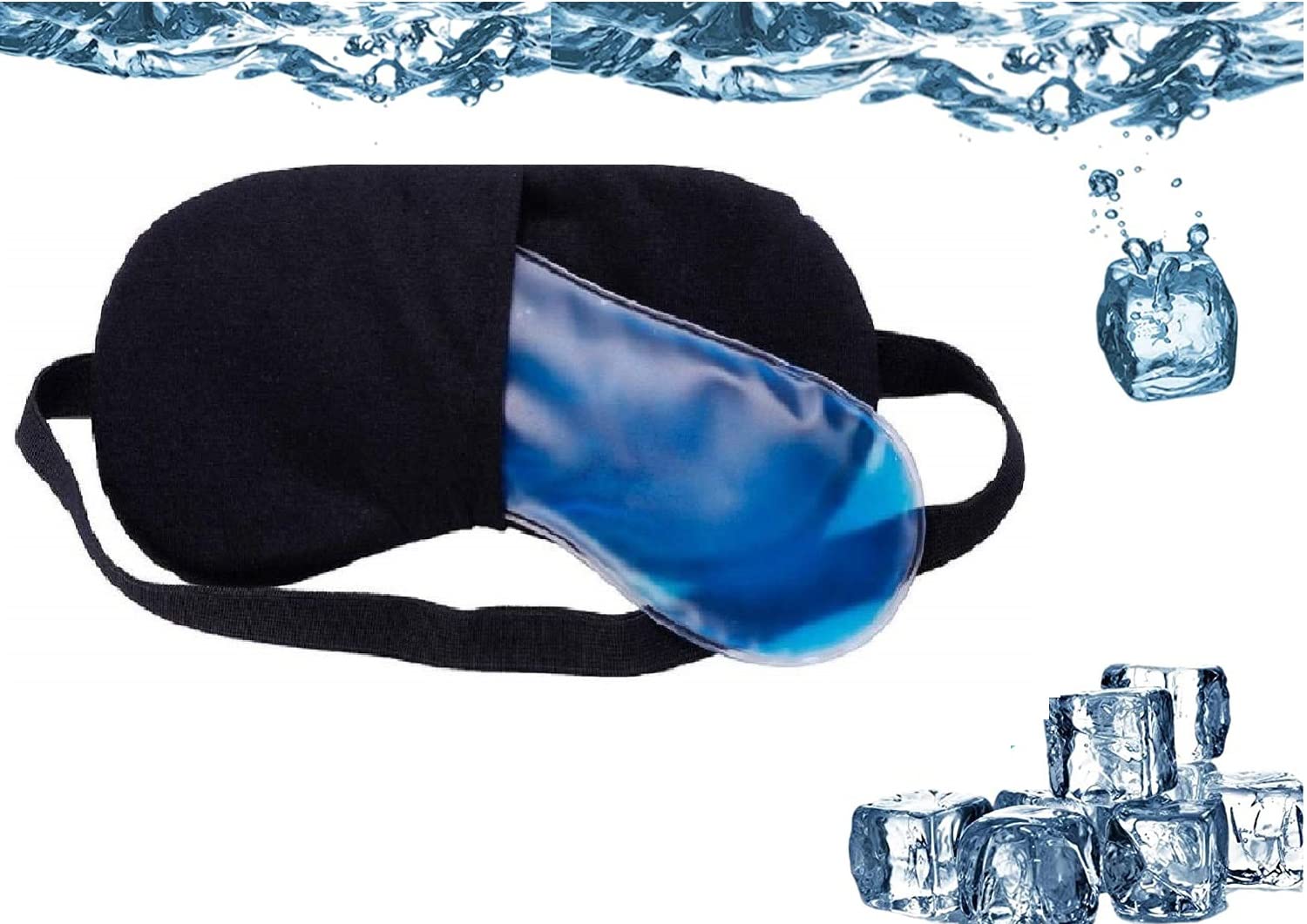 VARiSTY Cooling Gel Eye Mask for Dark Circles, Puffy Eyes & Wrinkles - Vegan Cruelty-Free Under Eye Patches for Women & Men - Perfect for Night Routine, Travel & Self Care (Black)