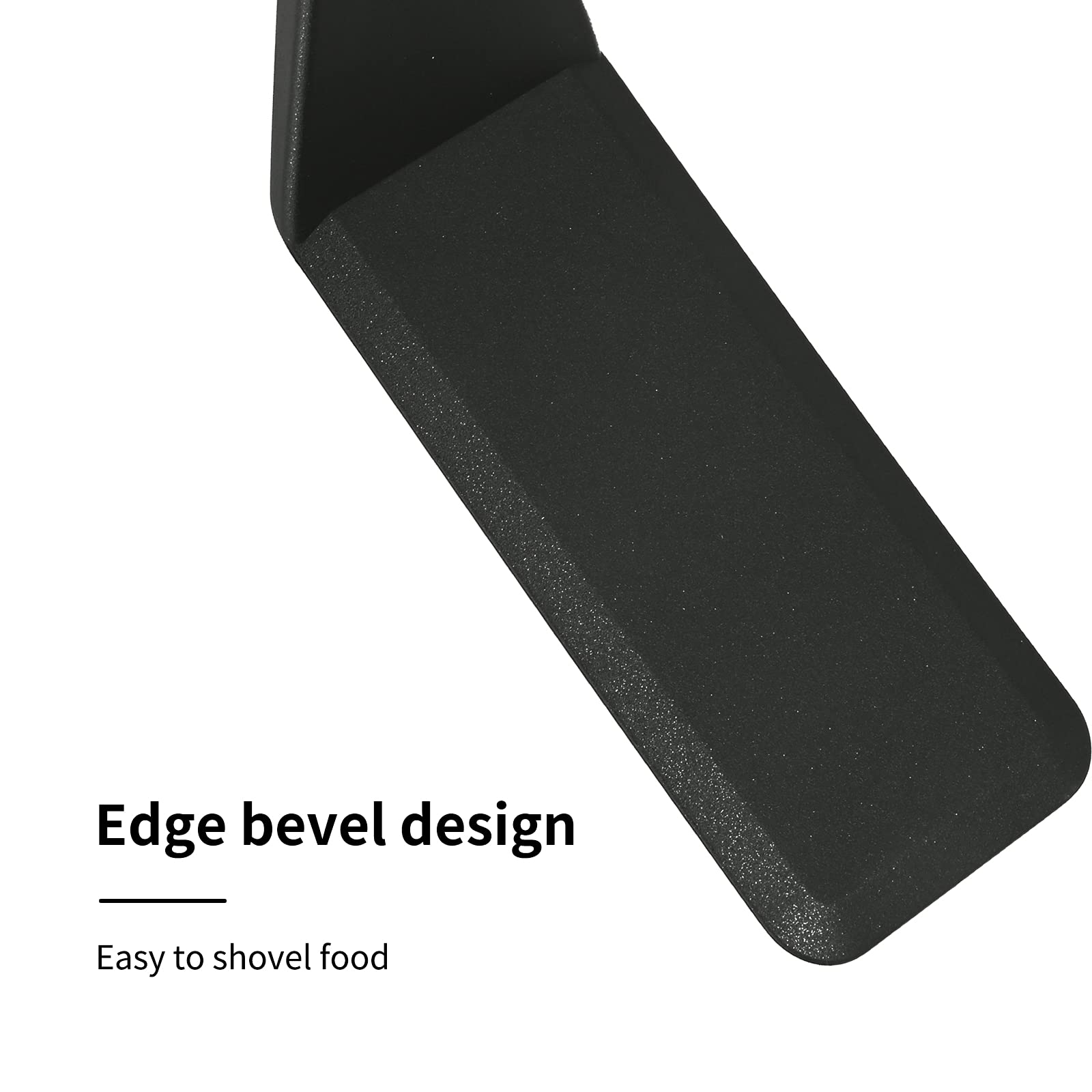 3-Pack Black Nylon Kitchen Spatula Set - Heat Resistant, BPA-Free Non-Stick Cooking Utensils for Pancakes, Vegetables & Cookies - Perfect for Flipping, Stirring & Serving (Big/Middle/Mini Sizes)