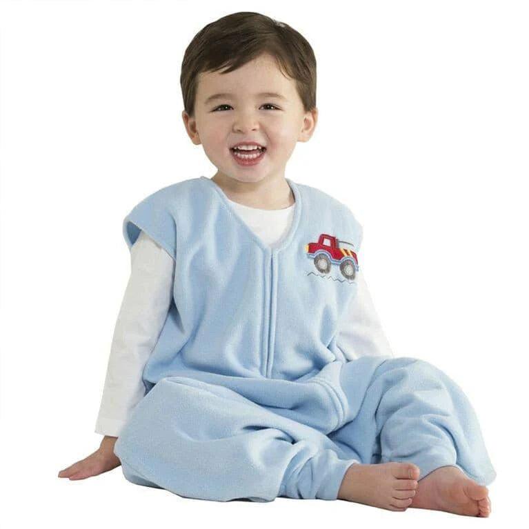 Halo Big Kids Sleepsack Micro Fleece (1.0 TOG) Blue Truck 2T-3T - Warm & Cozy Winter Wear for Toddlers, Perfect for Nursery, Daycare & Bedtime Comfort