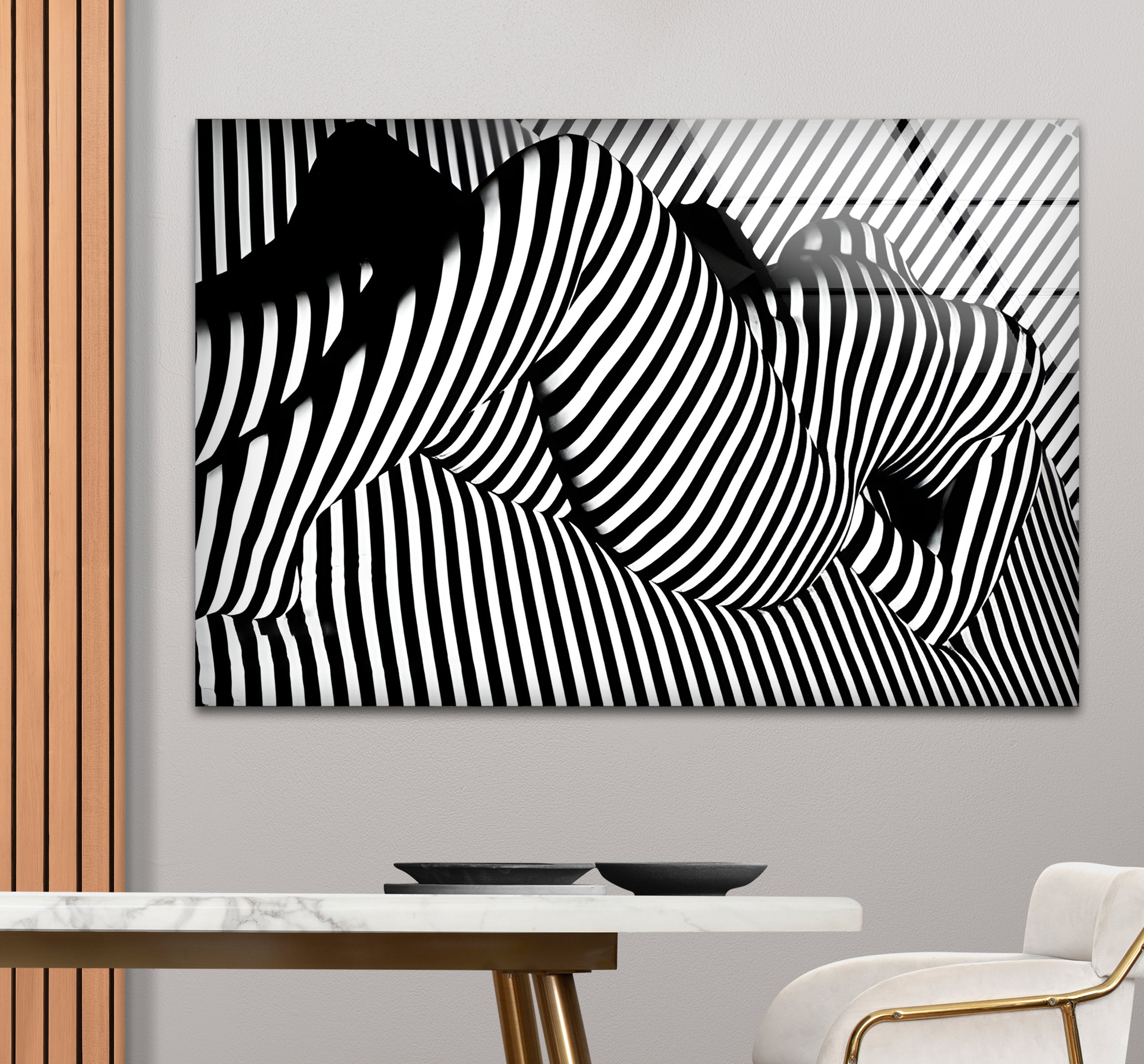Elegant Black and White Female Body Glass Wall Art - Modern Home Decor for Living Room, Bedroom & Office