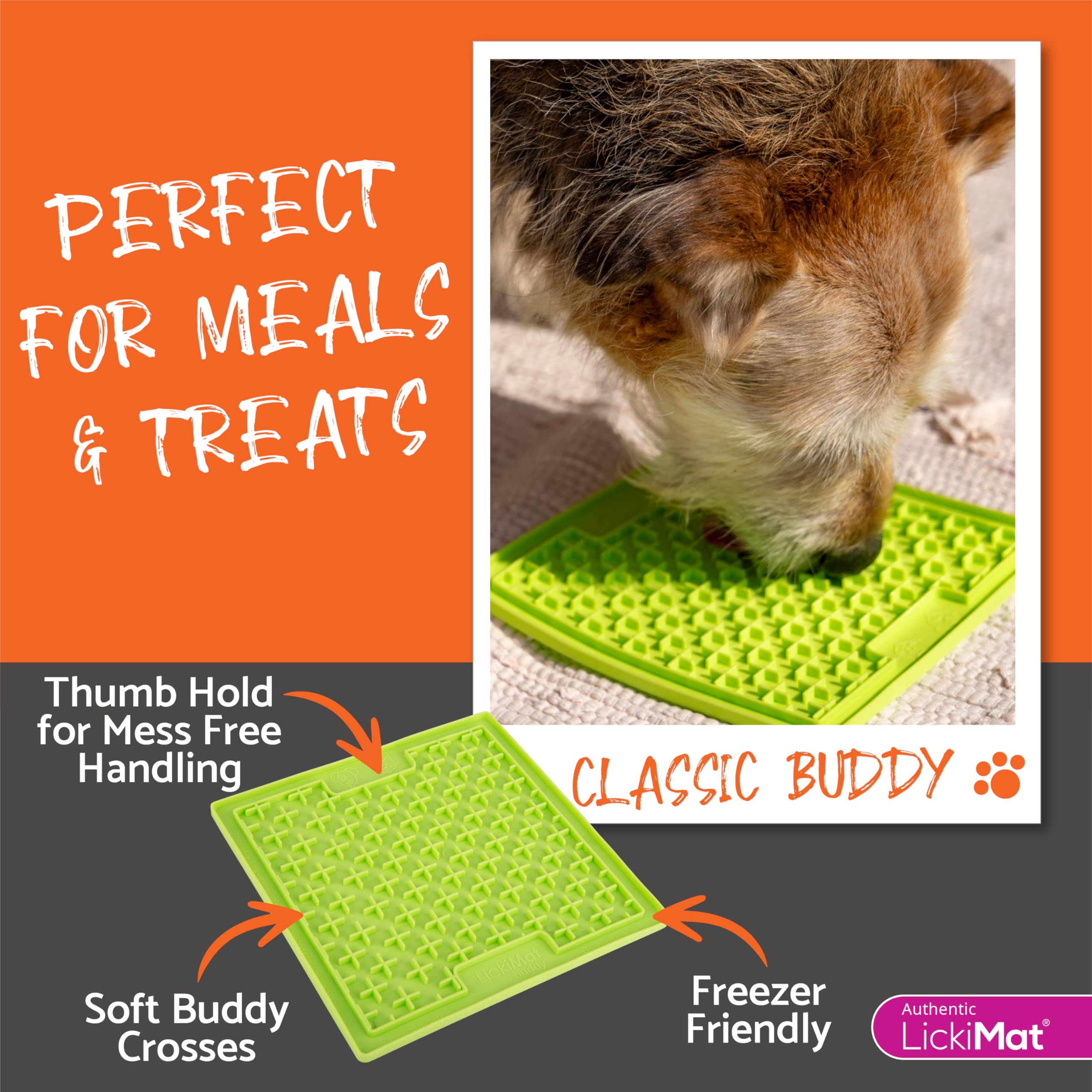 LickiMat Classic Buddy - Slow Feeder Dog Bowl Alternative for Boredom & Anxiety Relief - Lick Mat for Food, Treats, Yogurt & Peanut Butter - Fun Interactive Feeding Toy for Dogs - Perfect for Mealtime Enrichment & Stress Relief (Turquoise)