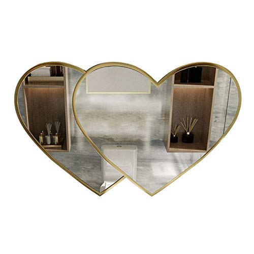 Heart-Shaped Wall Mirror with Metal Frame - Modern Decorative Mirror for Bathroom, Entryway & Living Room | Perfect for Home Decor, Vanity & Bedroom Accent