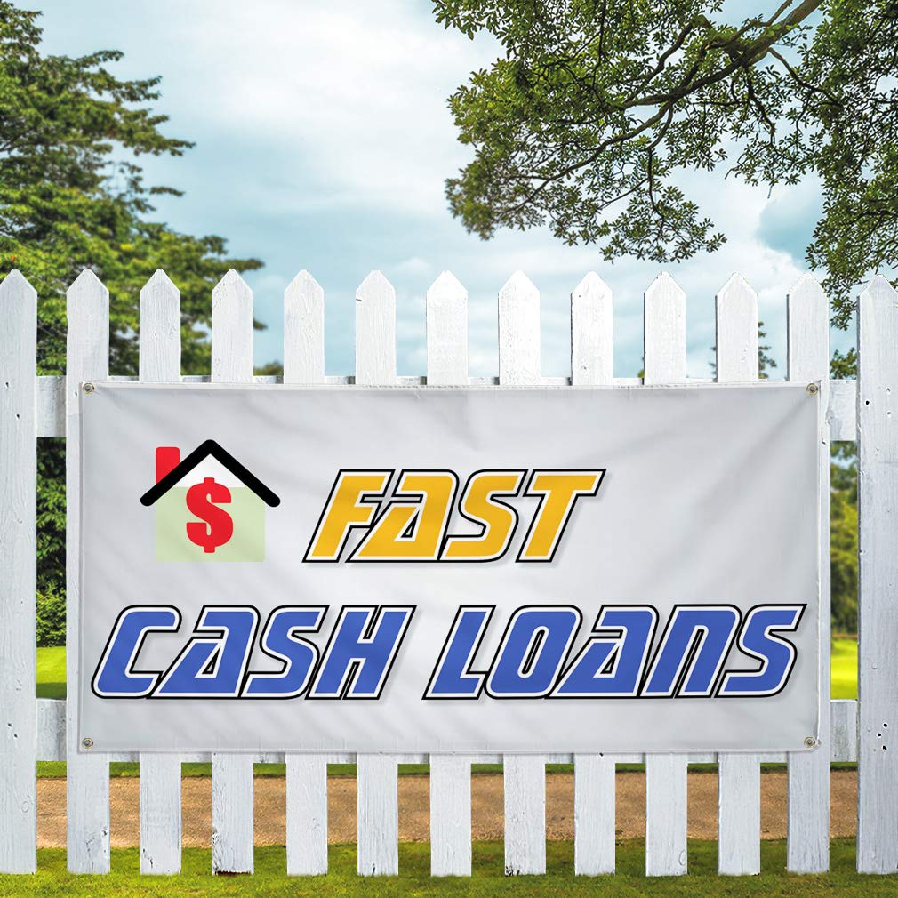 Custom Vinyl Banner - Multiple Sizes (48x96 Inches) | Weatherproof Outdoor Business Sign with 8 Grommets | Perfect for Fast Cash Loans, Industrial Yard Signs & Business Advertising
